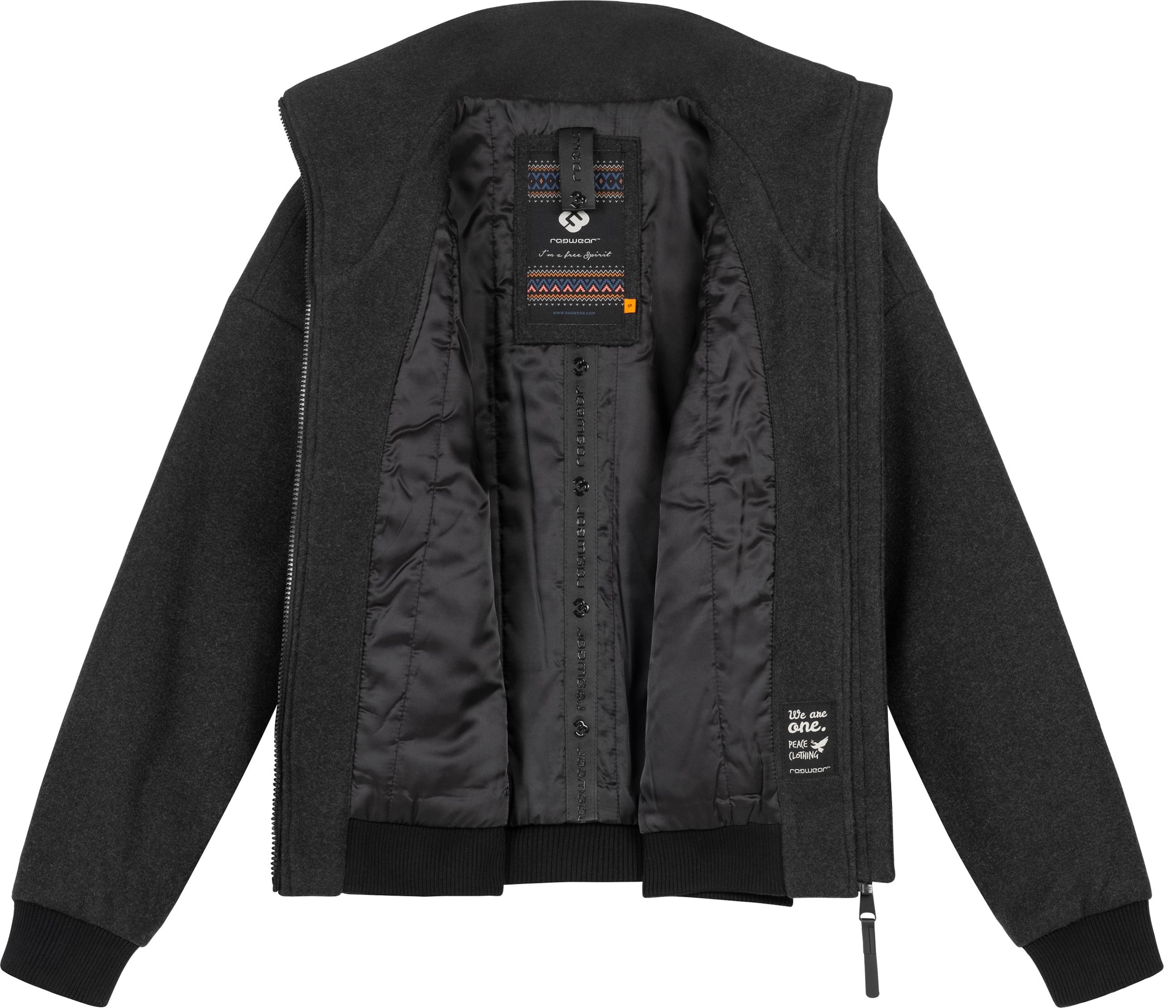 Ragwear Outdoorjacke »Toscia«, ohne Kapuze, angesagte oversized Übergangsjacke in Woll-Optik
