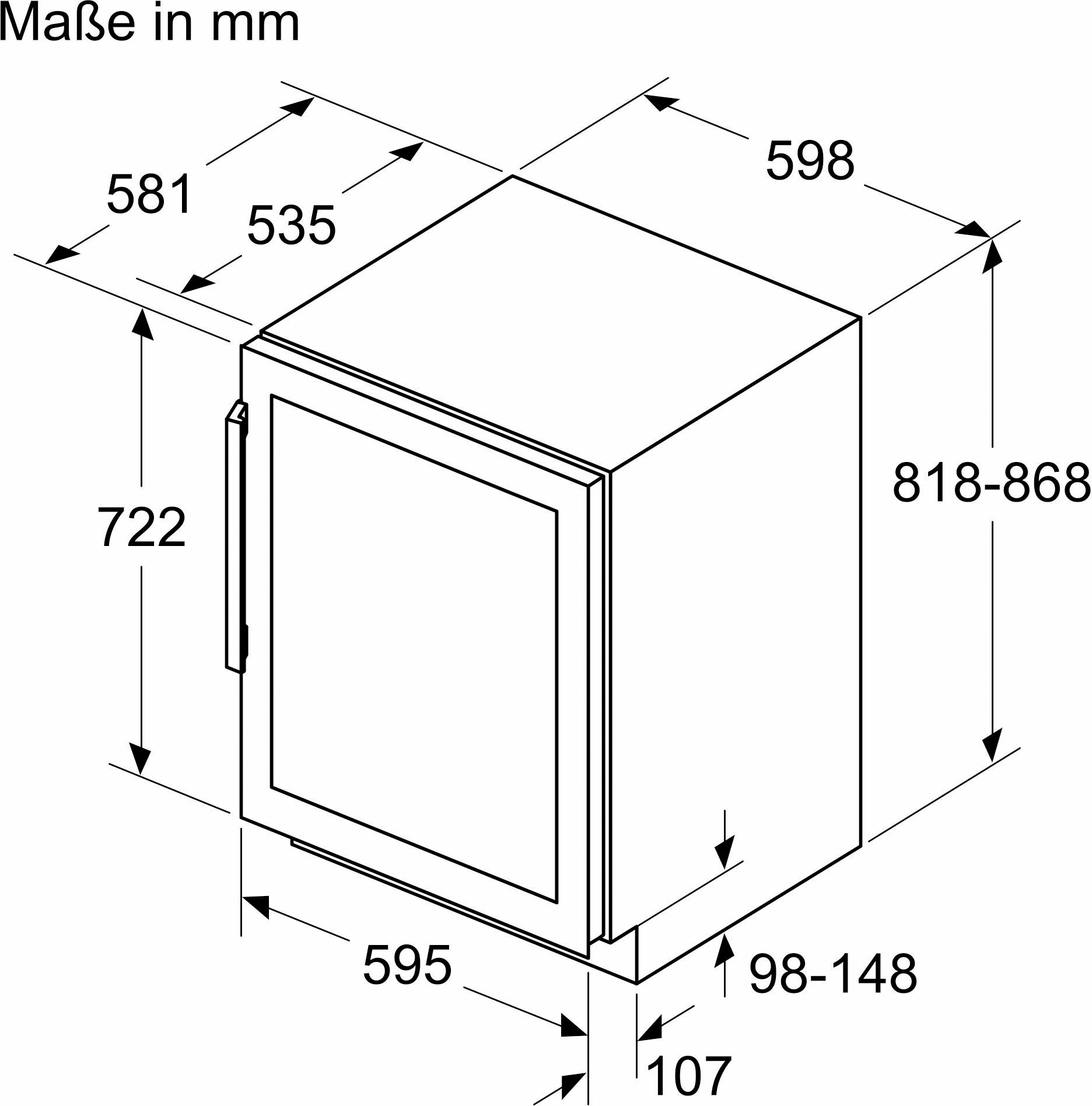 BOSCH Weinkühlschrank »KUW21AHG0«, für 44 Standardflaschen á 075l