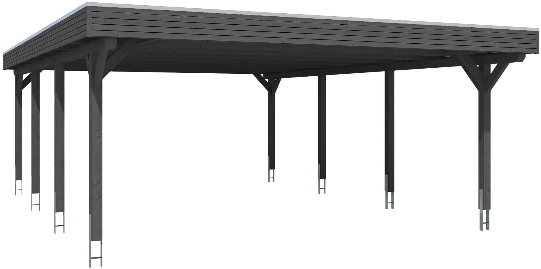 Skanholz Doppelcarport "Spessart" Massivholz 550 cm Anthrazit