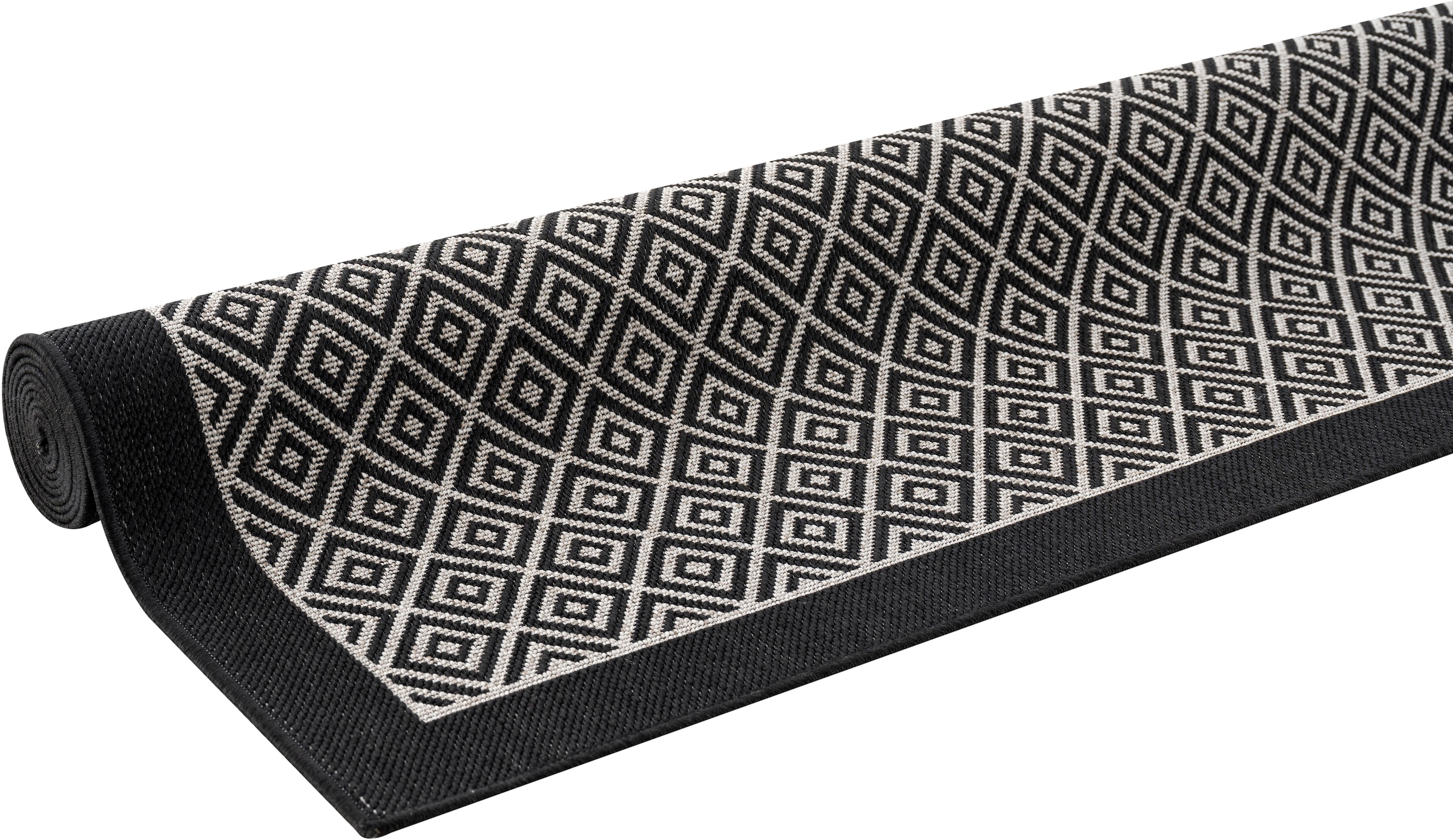 andas Teppich »Aliza«, rechteckig, mit Bordüre,Rauten-Design, wetterfest & UV-beständig, Outdoor geeignet