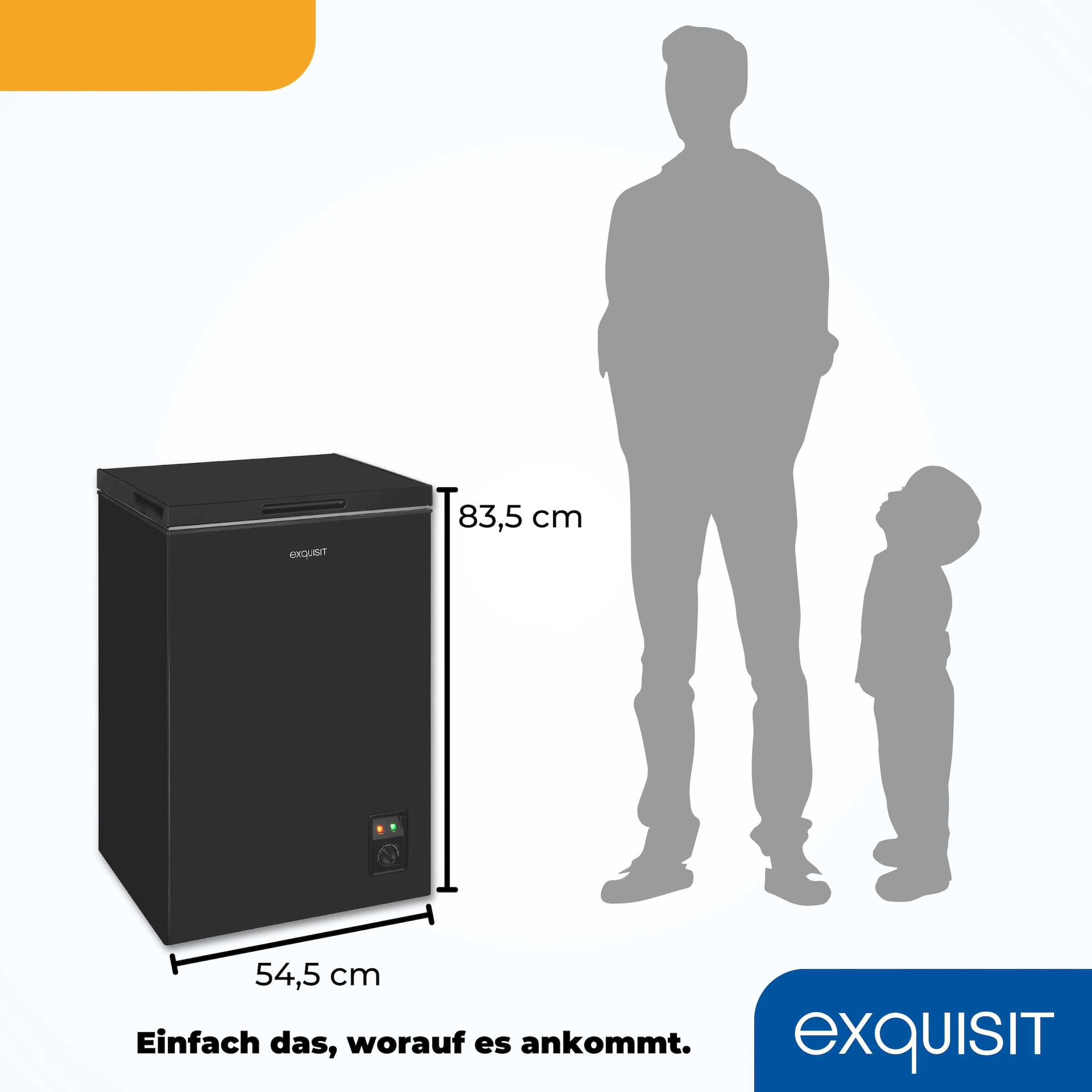 exquisit Gefriertruhe »GT100-050E schwarz«, 83,5 cm hoch, 54,5 cm breit