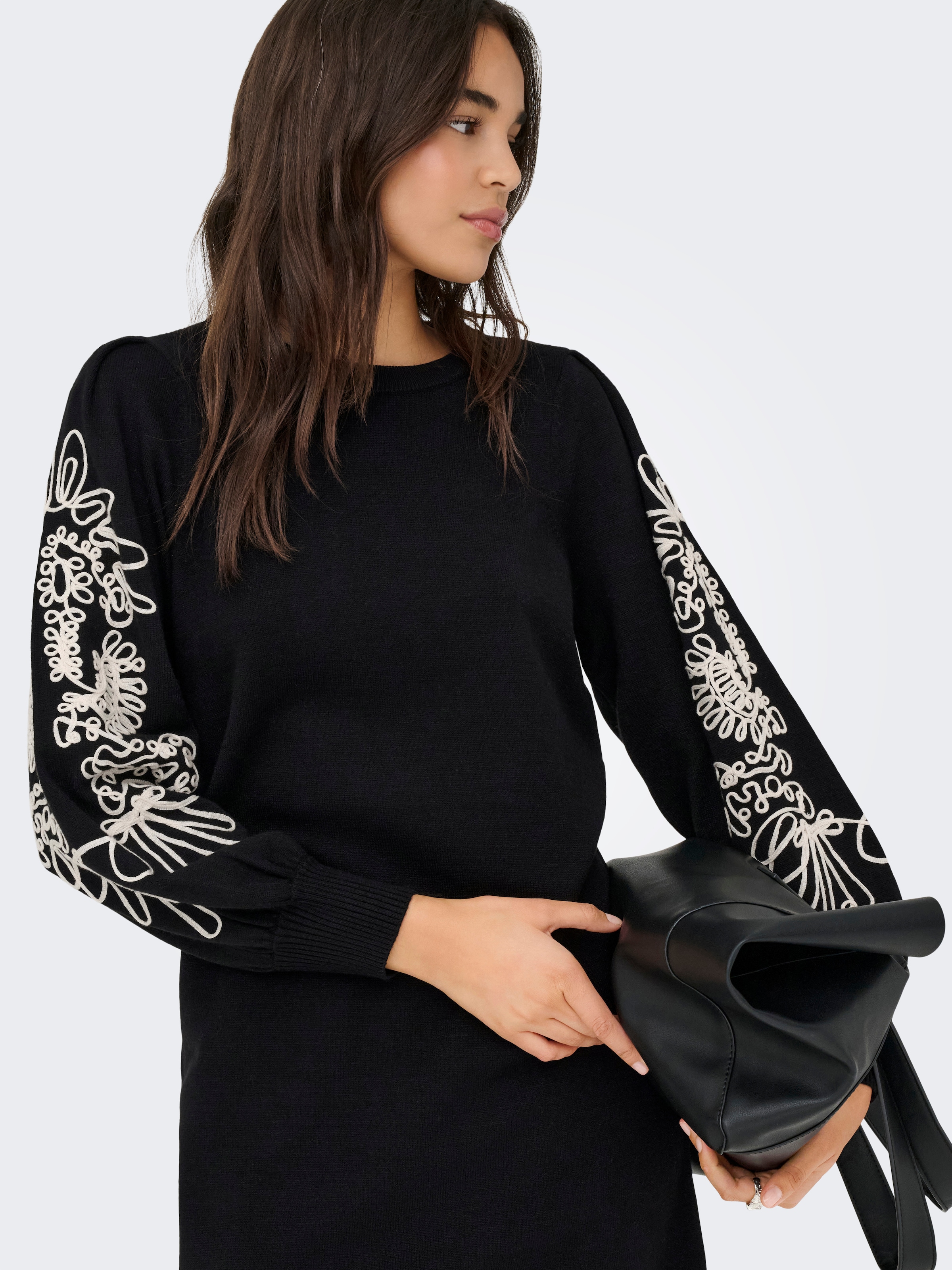 ONLY »ONLMAGNOLIA LS DETAIL DRESS KNT« Materialmix, regular fit