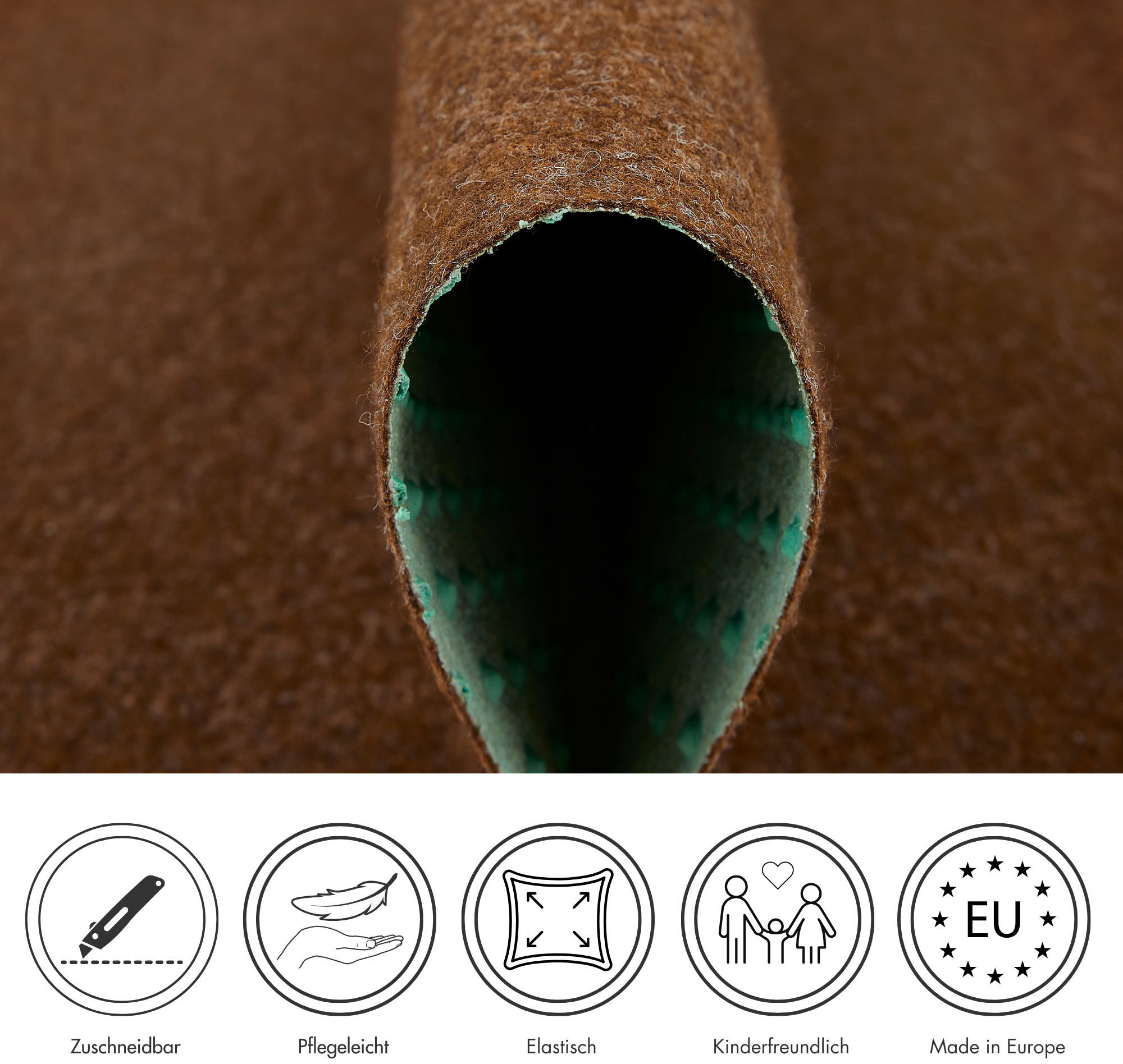 Thumbnail - Andiamo Kunstrasen "Field, Made in Belgium", rechteckig, 4 mm Höhe, Rasenteppich aus Nadelfilz, mit Noppen, für Balkon &...