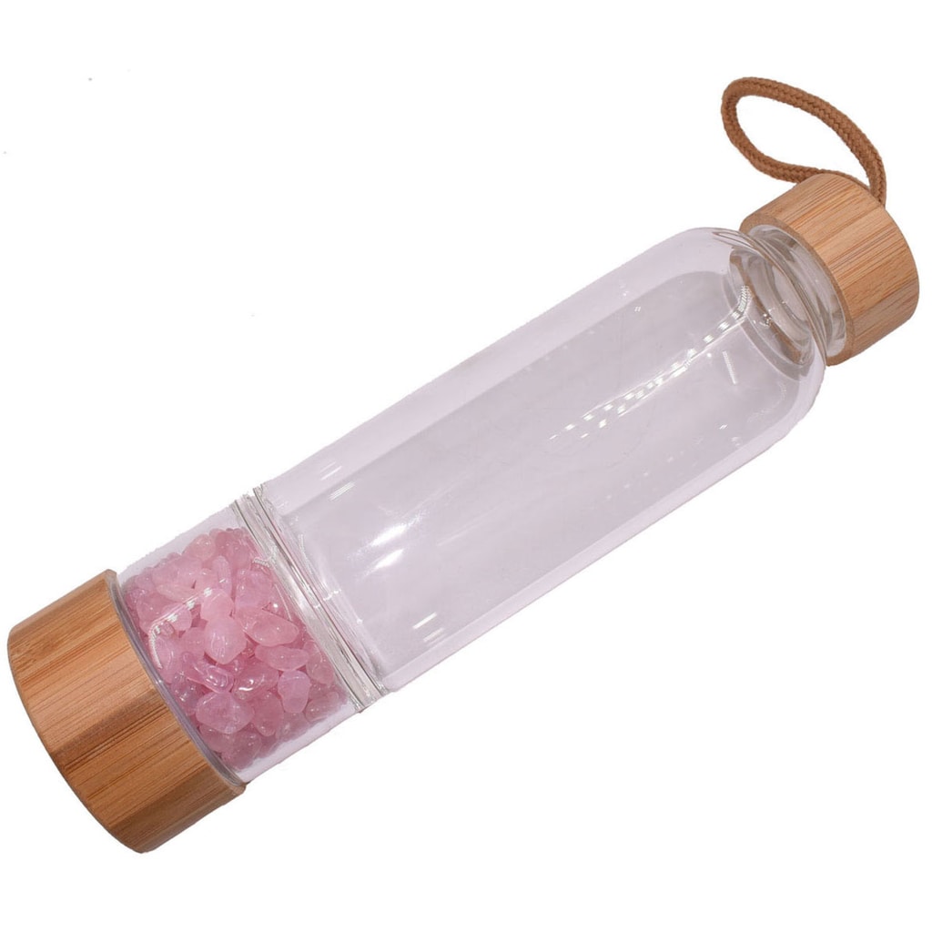 Firetti Trinkflasche »Energietrinkflasche - Edelstein«, (1 tlg.), mit Bergkristall, Rosenquarz oder Amethyst