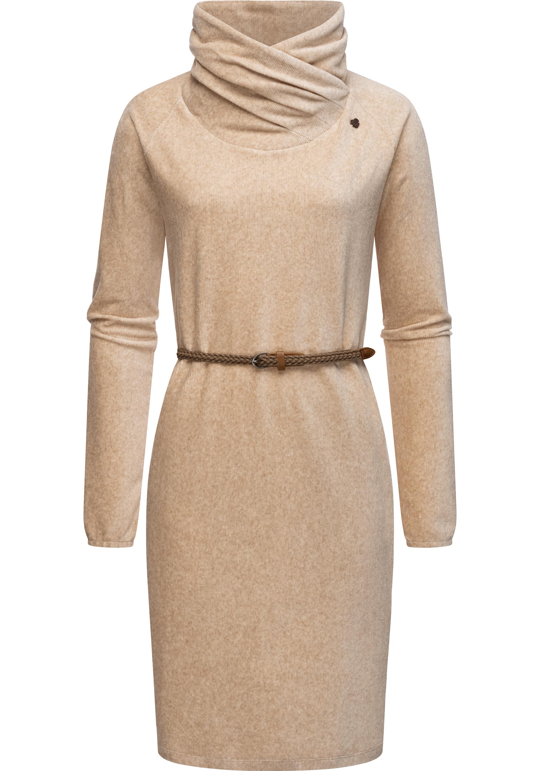 Ragwear Sweatkleid "Belita" Ohne Taschen warmes Cord-Kleid mit breitem Schlauchkragen