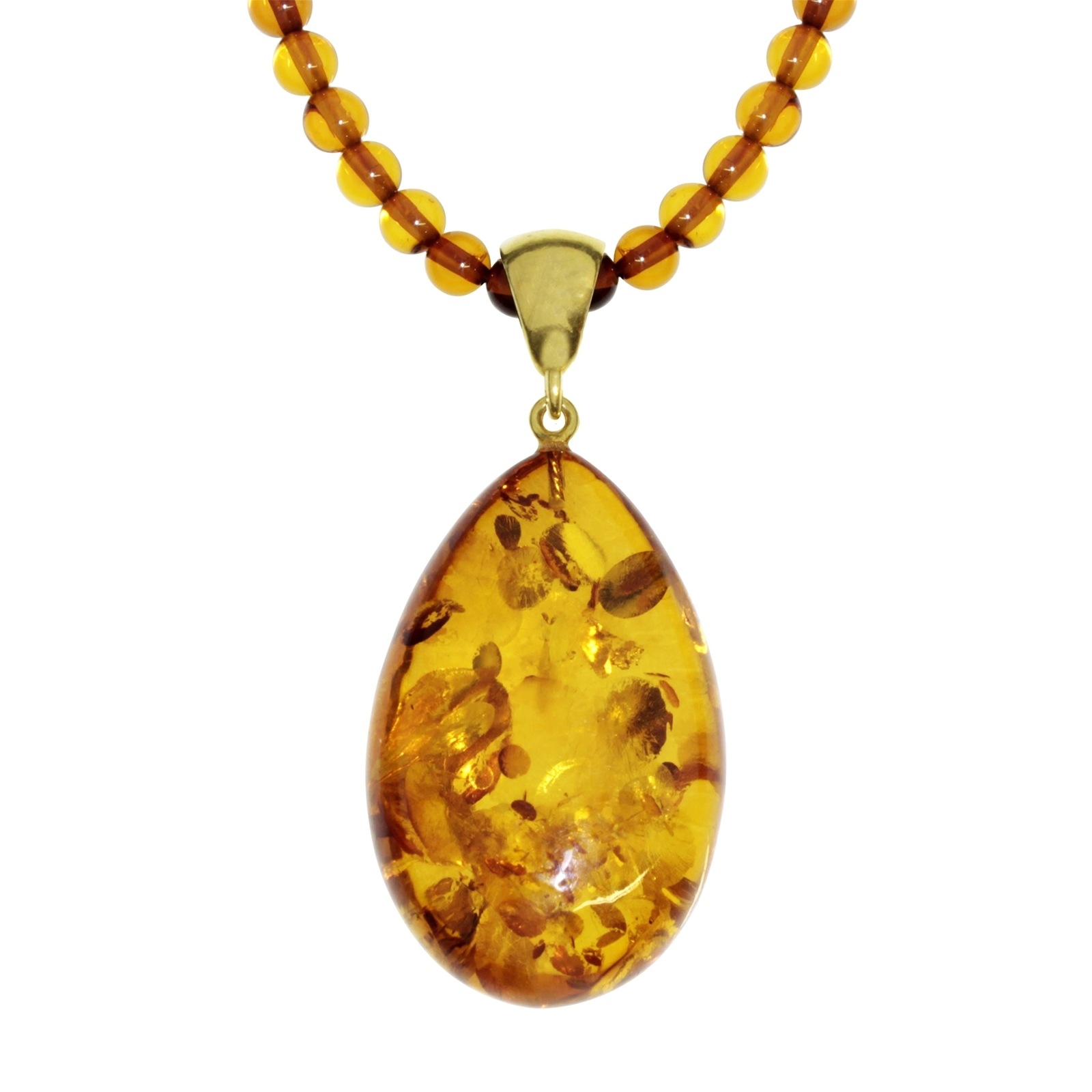 OSTSEE-SCHMUCK Damen Gliederkette "Ostsee-Schmuck Kette mit Anhänger Danielle", 50cm, Bernstein, L: 50, braun, Bernstein, Halsketten