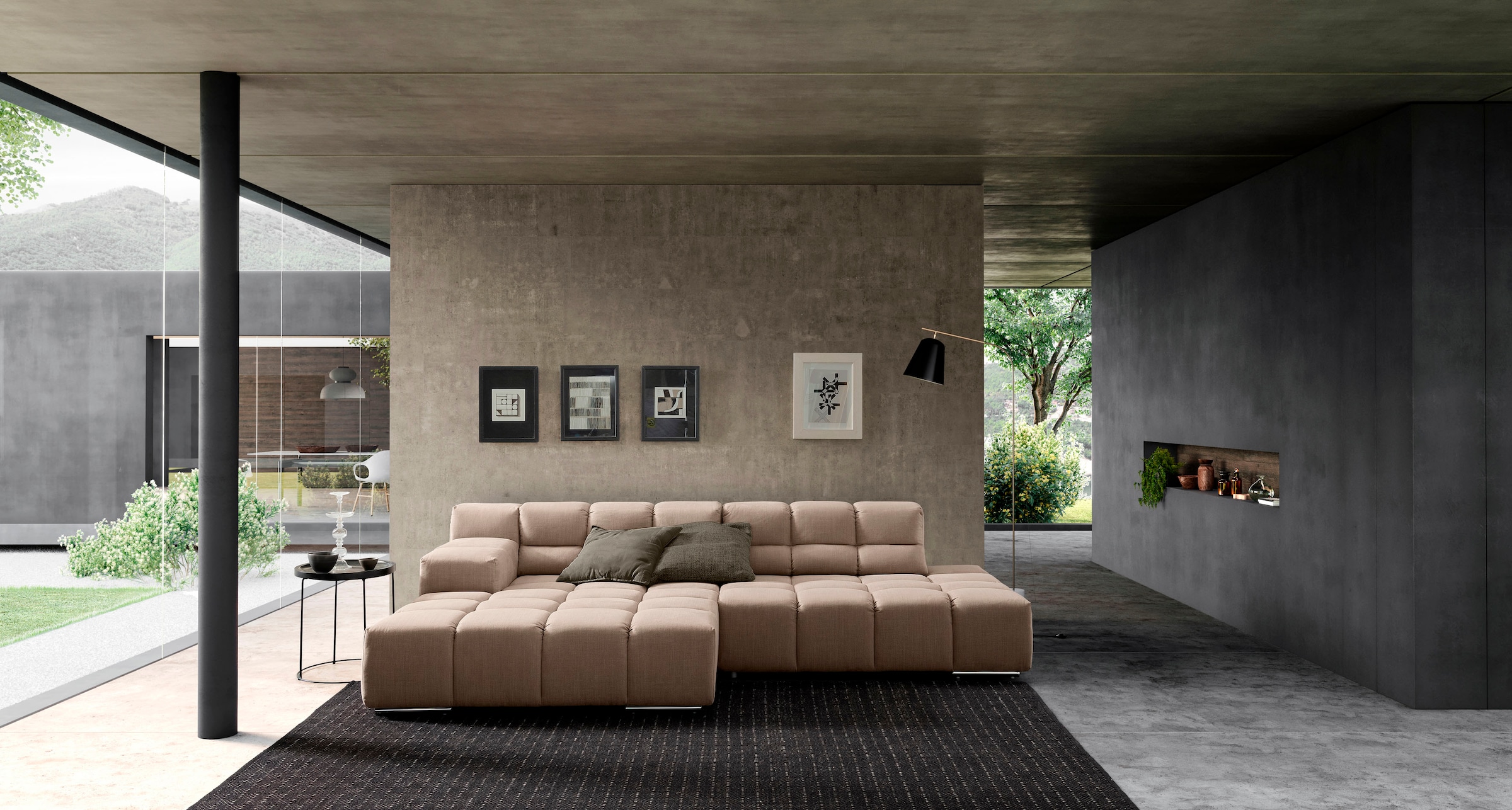 designwerk Ecksofa "Temple L-Form, tolles Designsofa", mit Sitztiefenverste günstig online kaufen