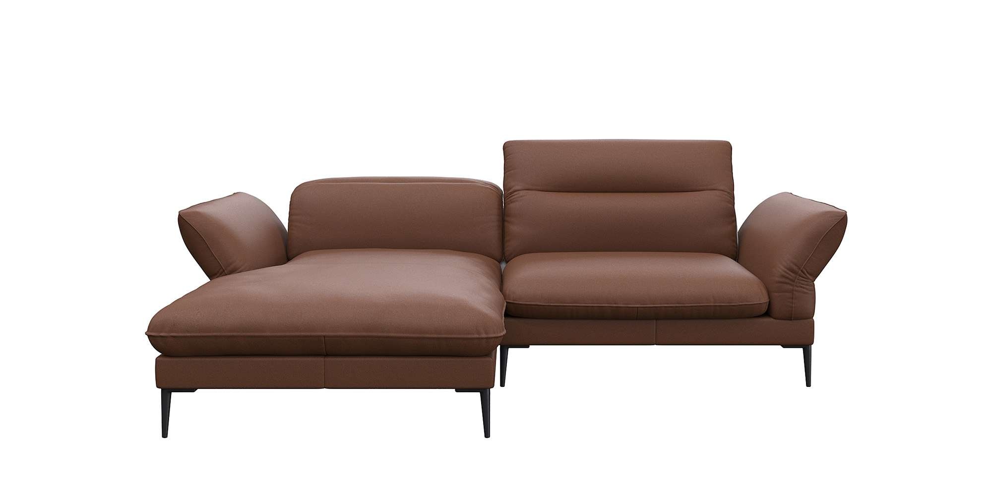 FLEXLUX Ecksofa »Salino, Funktionssofa mit Recamiere, Relaxsofa, Ecksofa«, Sofa mit Arm- und Kopfteil-Verstellungen, Kaltschaum & Stahl-Wellen