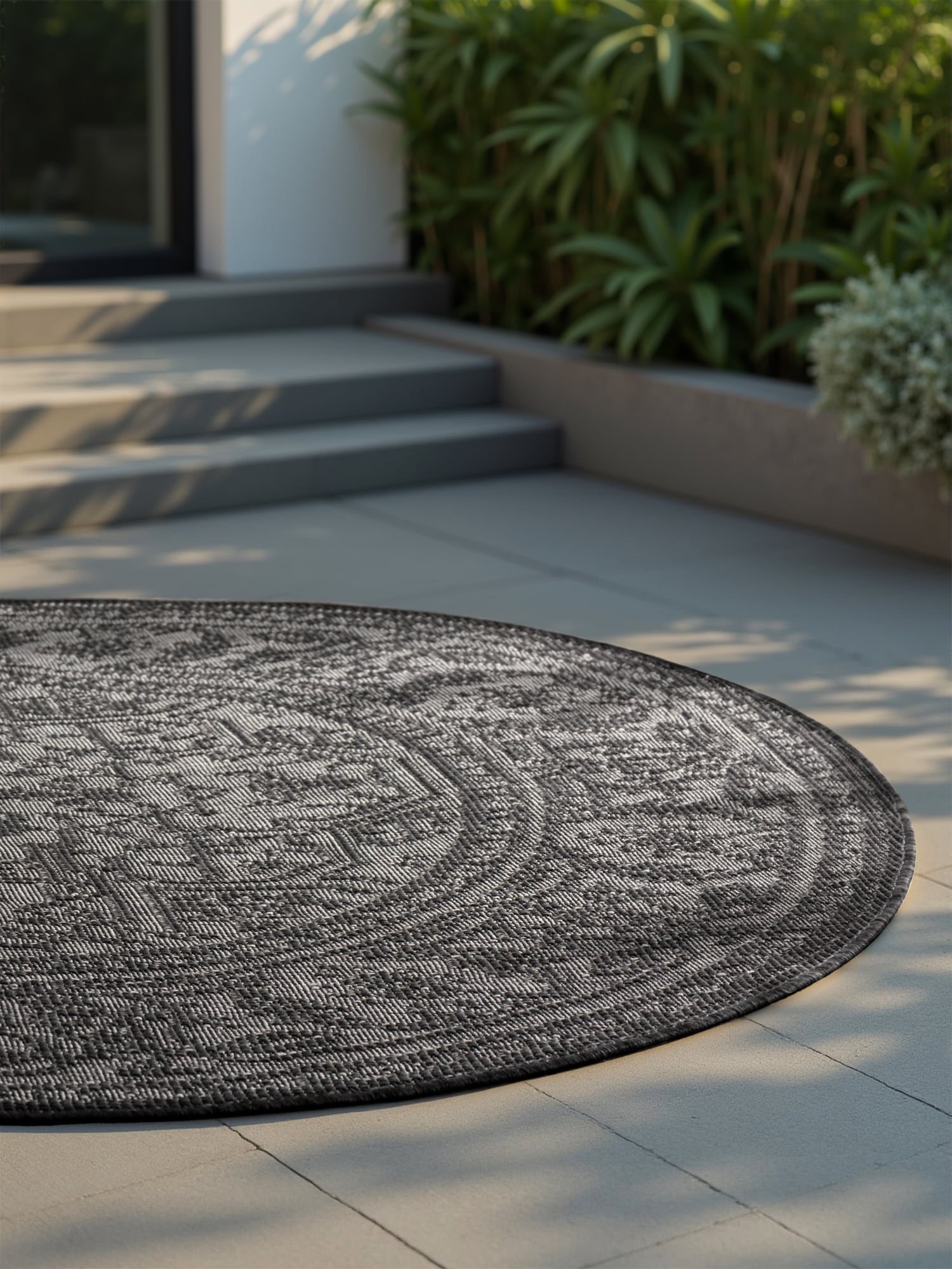 NORTHRUGS Outdoorteppich »Kona Wendeteppich«, rund, 5 mm Höhe, In und Outdoor, Flachgewebe, wetterfest, pflegeleicht, robust