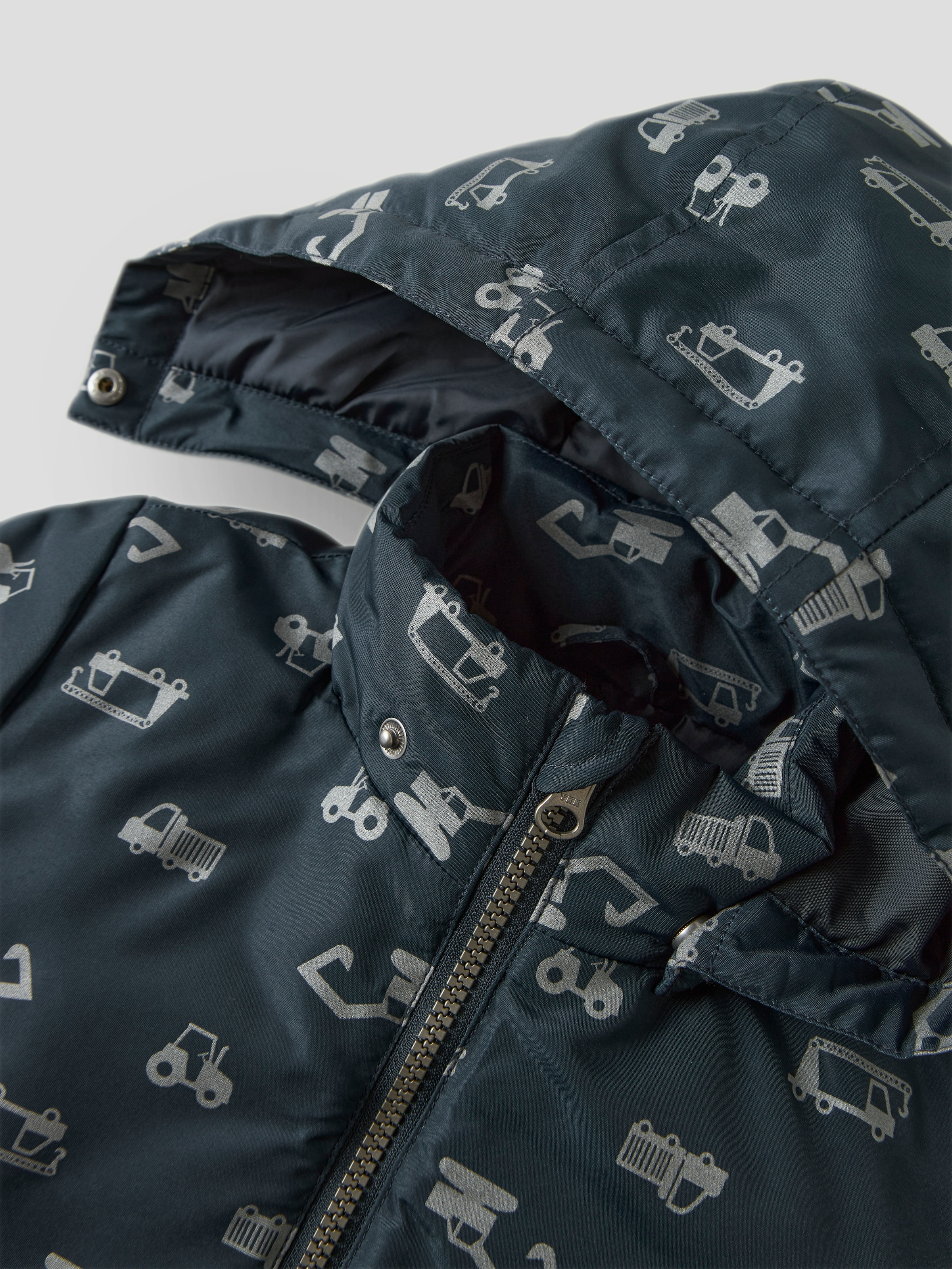 Name It Outdoorjacke »NMMMAX JACKET PA REF AOP NOOS« mit Kapuze Kunstfaser, abnehmbare Kapuze, wasserabweisend