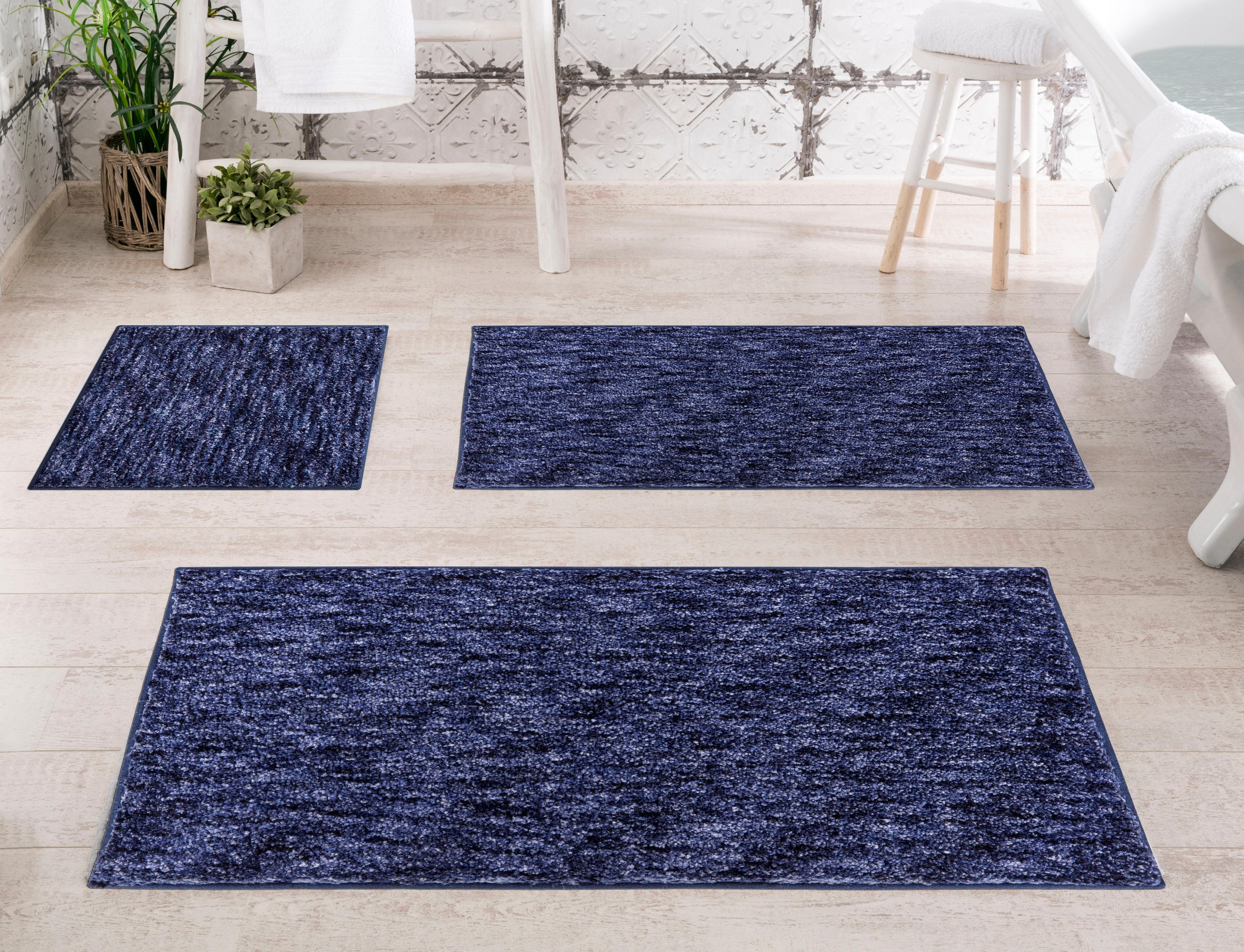 Grund »Mirage« Höhe 27 mm rutschhemmend beschichtet fußbodenheizungsgeeignet besonders dichter Flor, Badematte in Melange-Optik