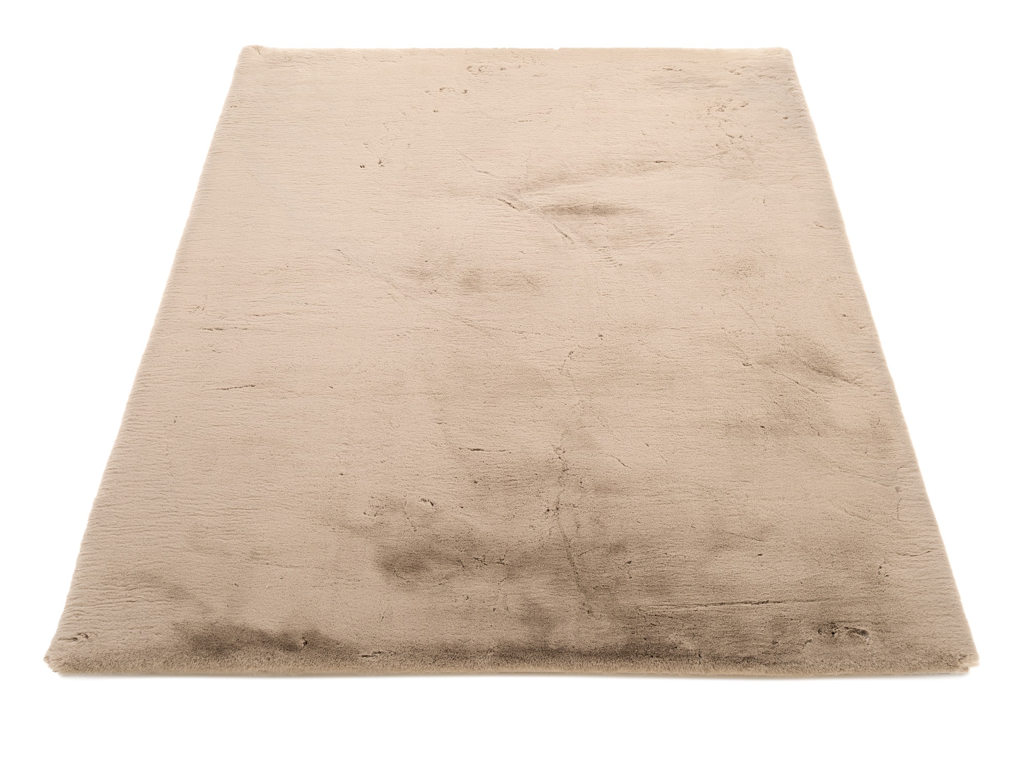 Hochflor-Teppich OCI DIE TEPPICHMARKE "ALISSA", grau (taupe), B:120cm H:38mm L:180cm, Polyester, Teppiche, Kuschelig weicher Flor, Kaninchen Fell Haptik, getuftet