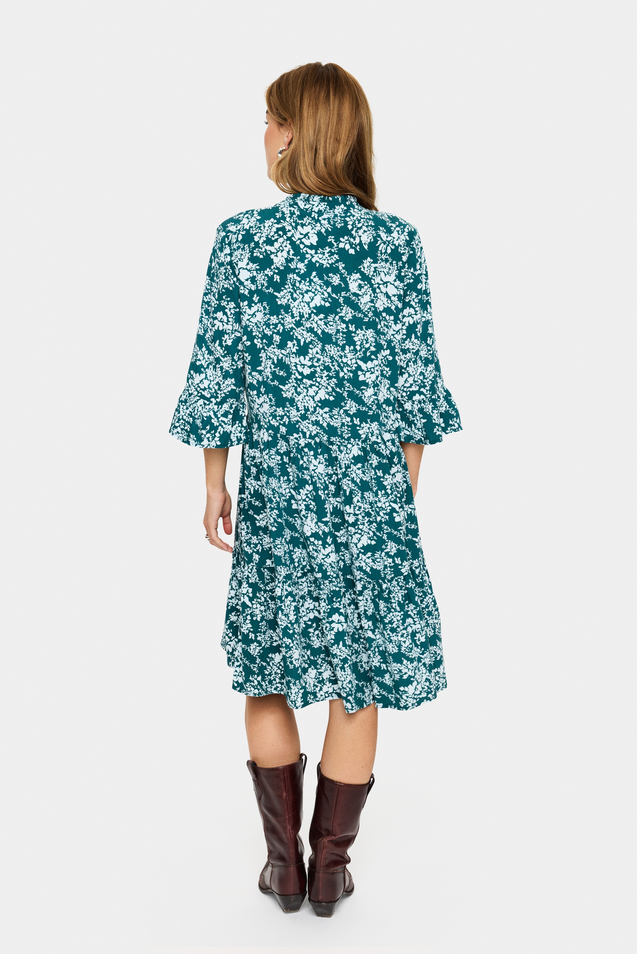 Saint Tropez Blusenkleid "EdaSZ Dress", mit Volant und 3/4 Ärmel günstig online kaufen