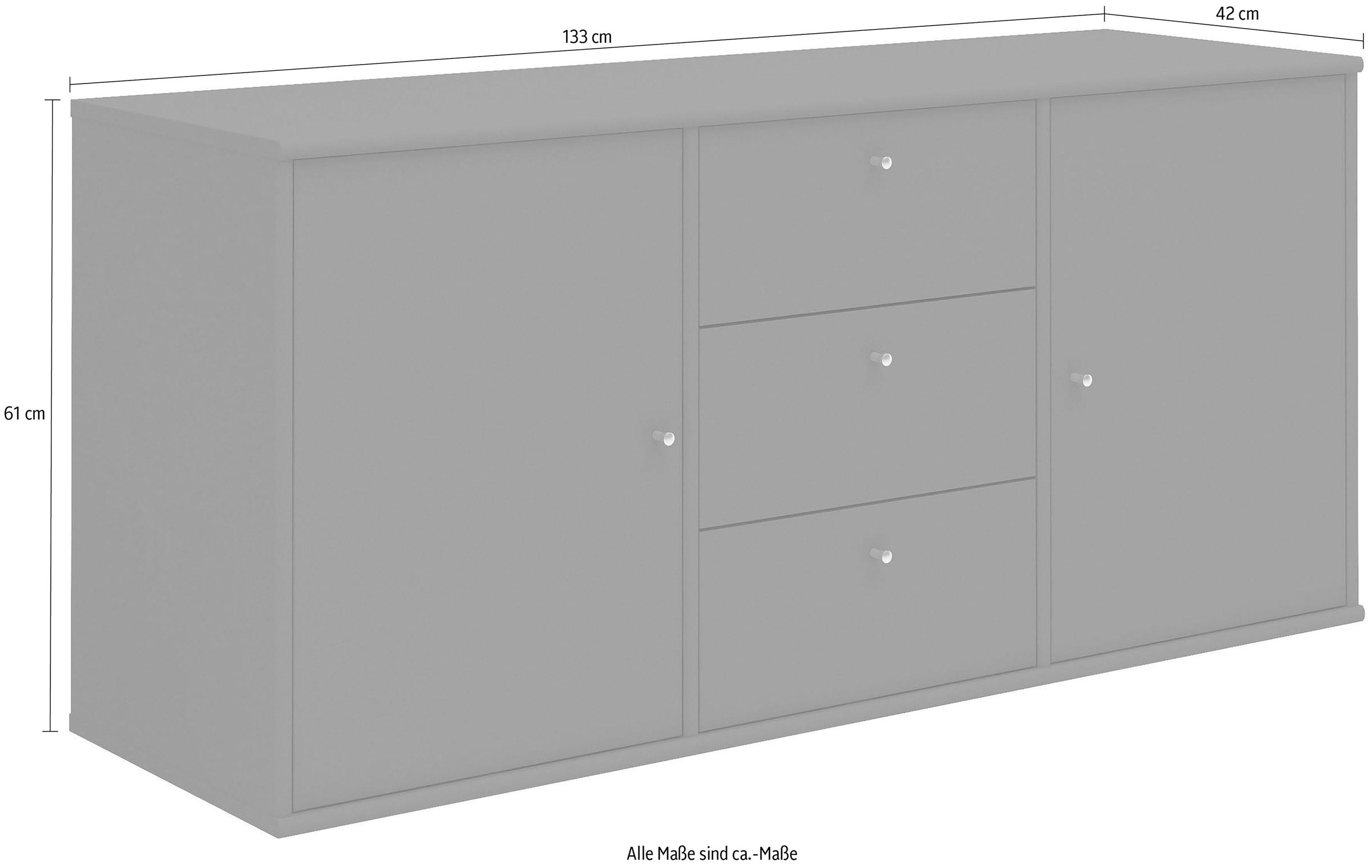 Hammel Furniture Sideboard »Mistral, Hochwertig Schrank, hängend/stehend montierbar«, mit Türen und Schubladen, B: 133 cm, anpassungsbar Designmöbel
