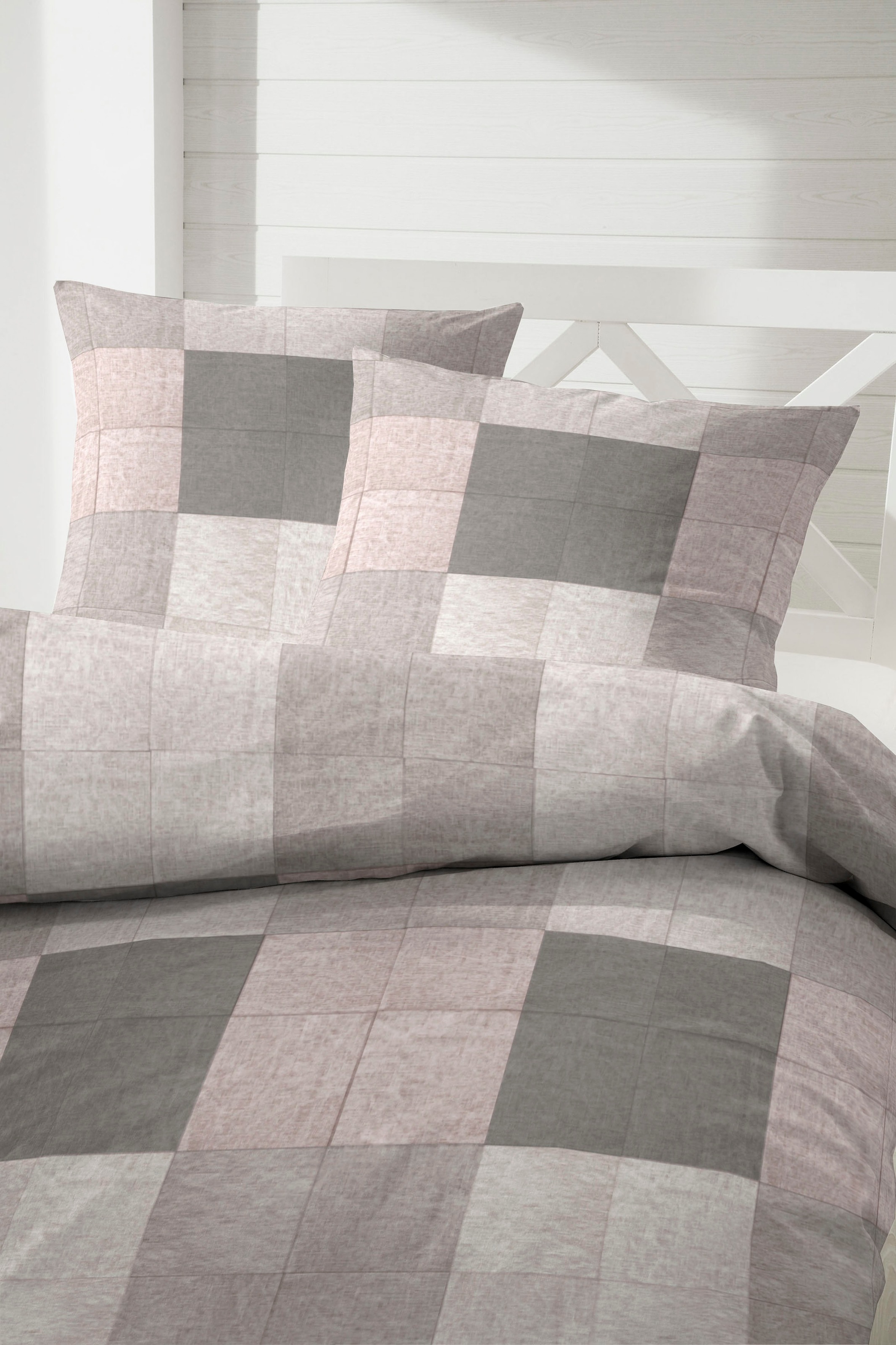 Primera Bettwäsche "Glencheck" 2 Stk. mit Patchwork Karo günstig online kaufen