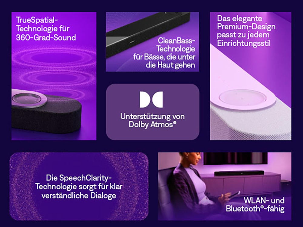 Bose Soundbar »Lifestyle Ultra« 5.1.2 (Bluetooth | WLAN 360°-Sound | App-Steuerung | Mikrofon | Mikrofon-Stummschaltung | Multiroom | Sprachsteuerung 50 W)
