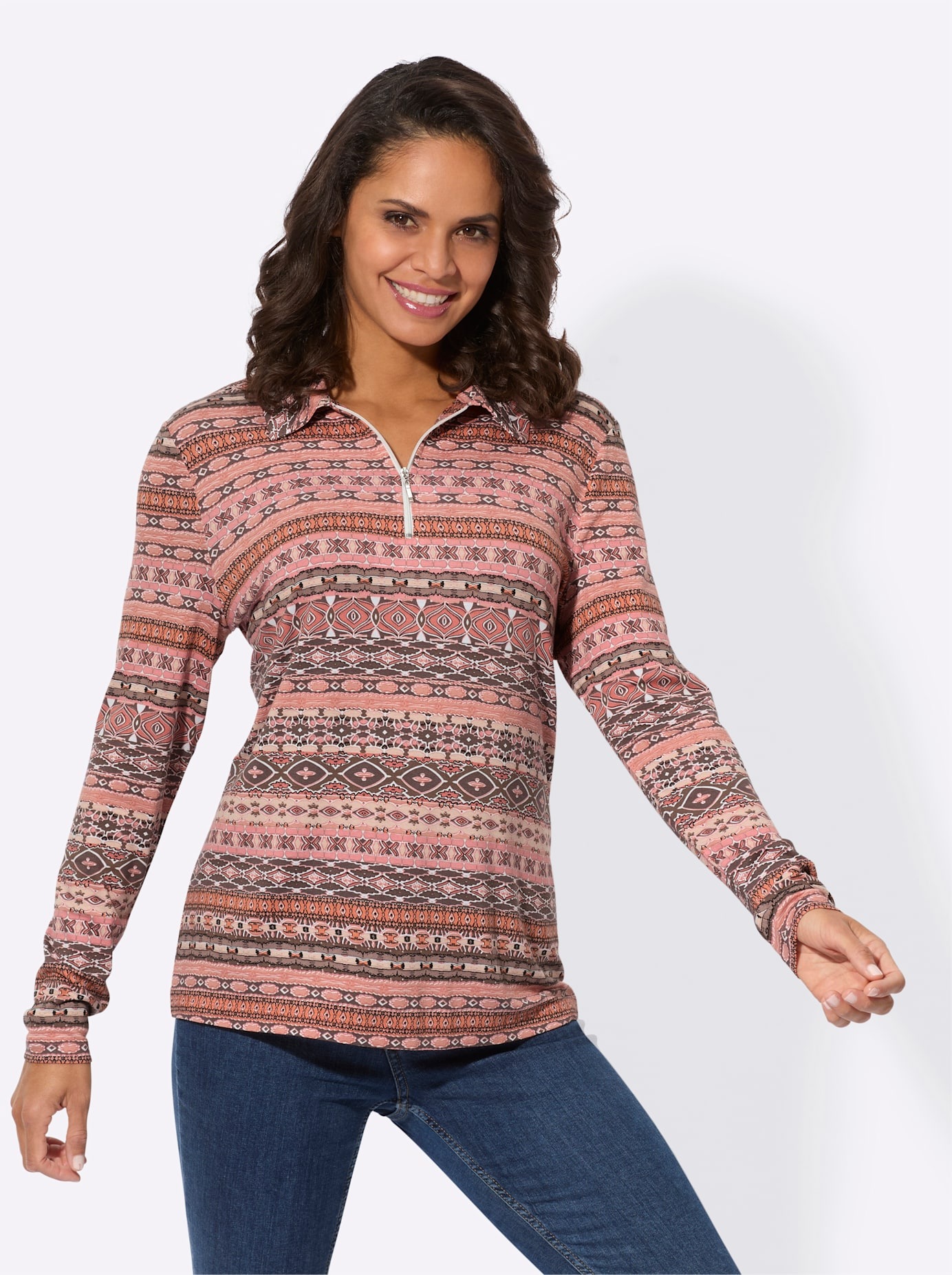 Casual Looks Poloshirt "Druck-Shirt", (1 tlg.) günstig online kaufen