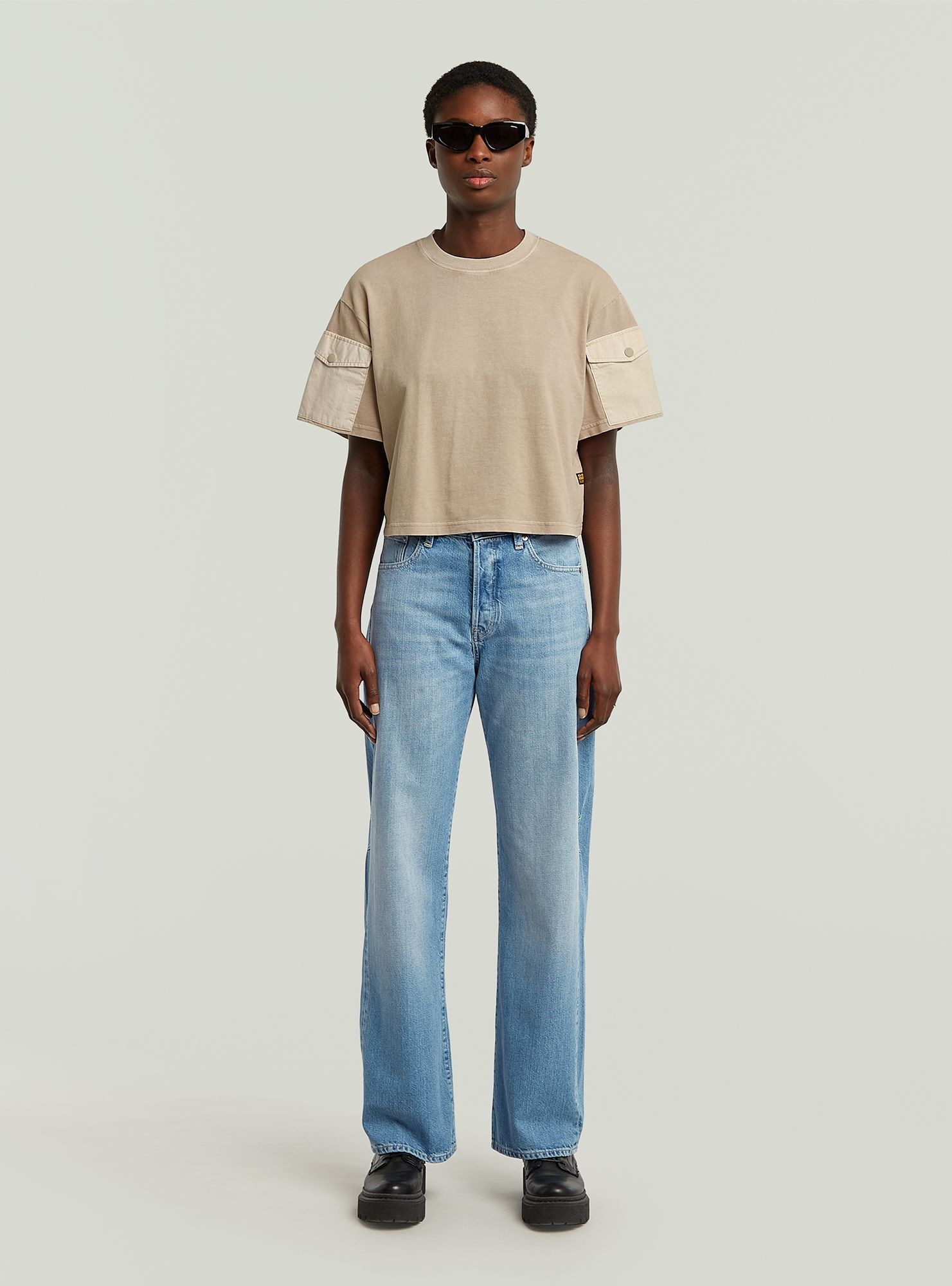 G-STAR T-Shirt "Washed Mix Boxy Cropped T-Shirt" günstig online kaufen