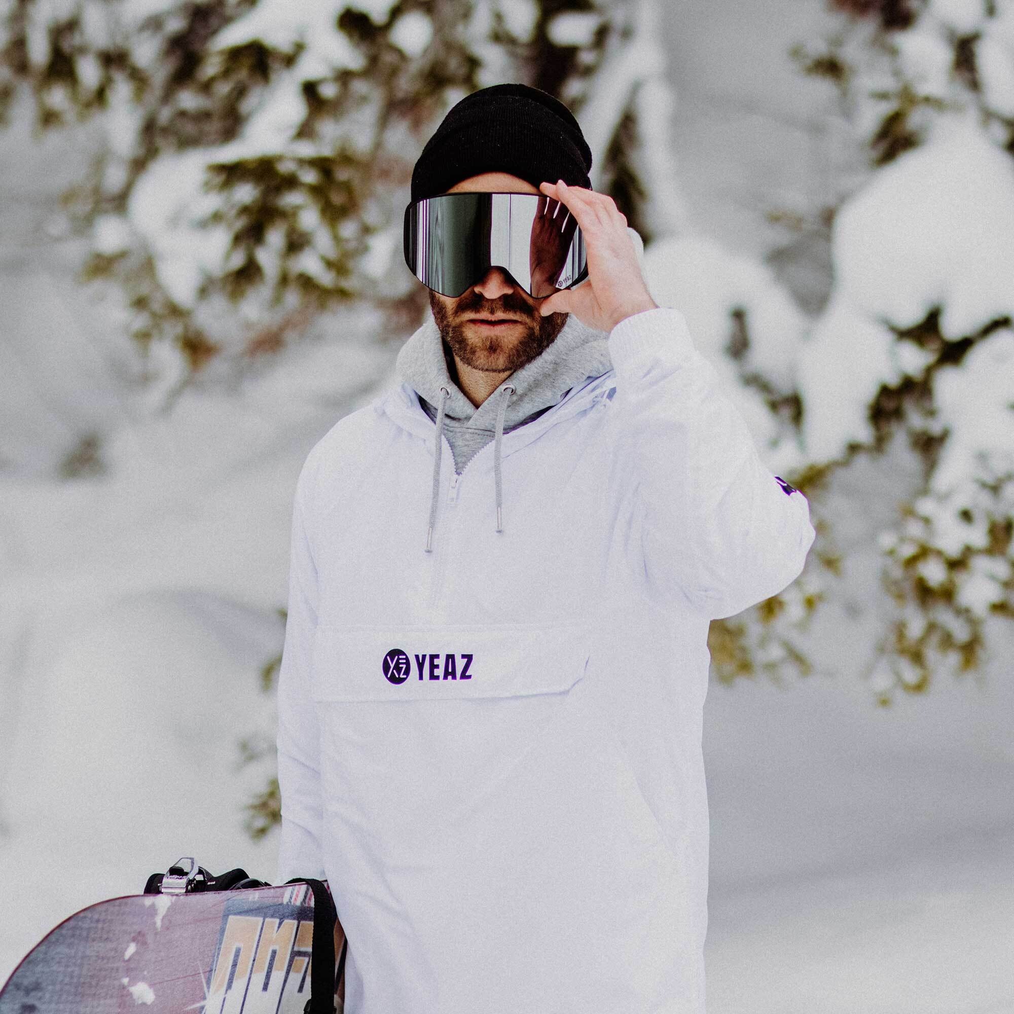 YEAZ Snowboardbrille »Magnet-Ski-Snowboardbrille silber verspiegelt/silber APEX«