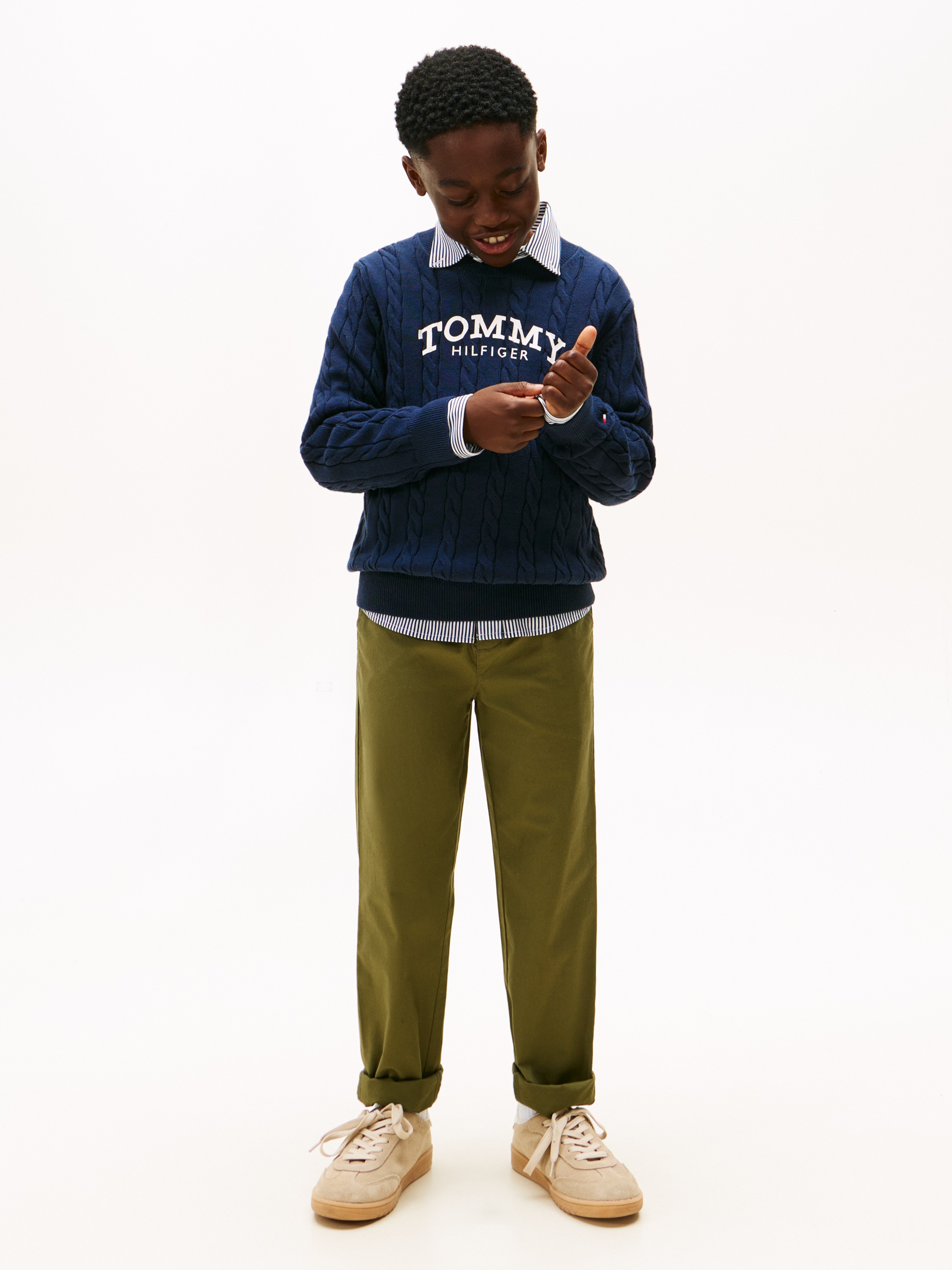 Thumbnail - Tommy Hilfiger Strickpullover Regular fit, für Kinder bis 16 Jahre, Druck