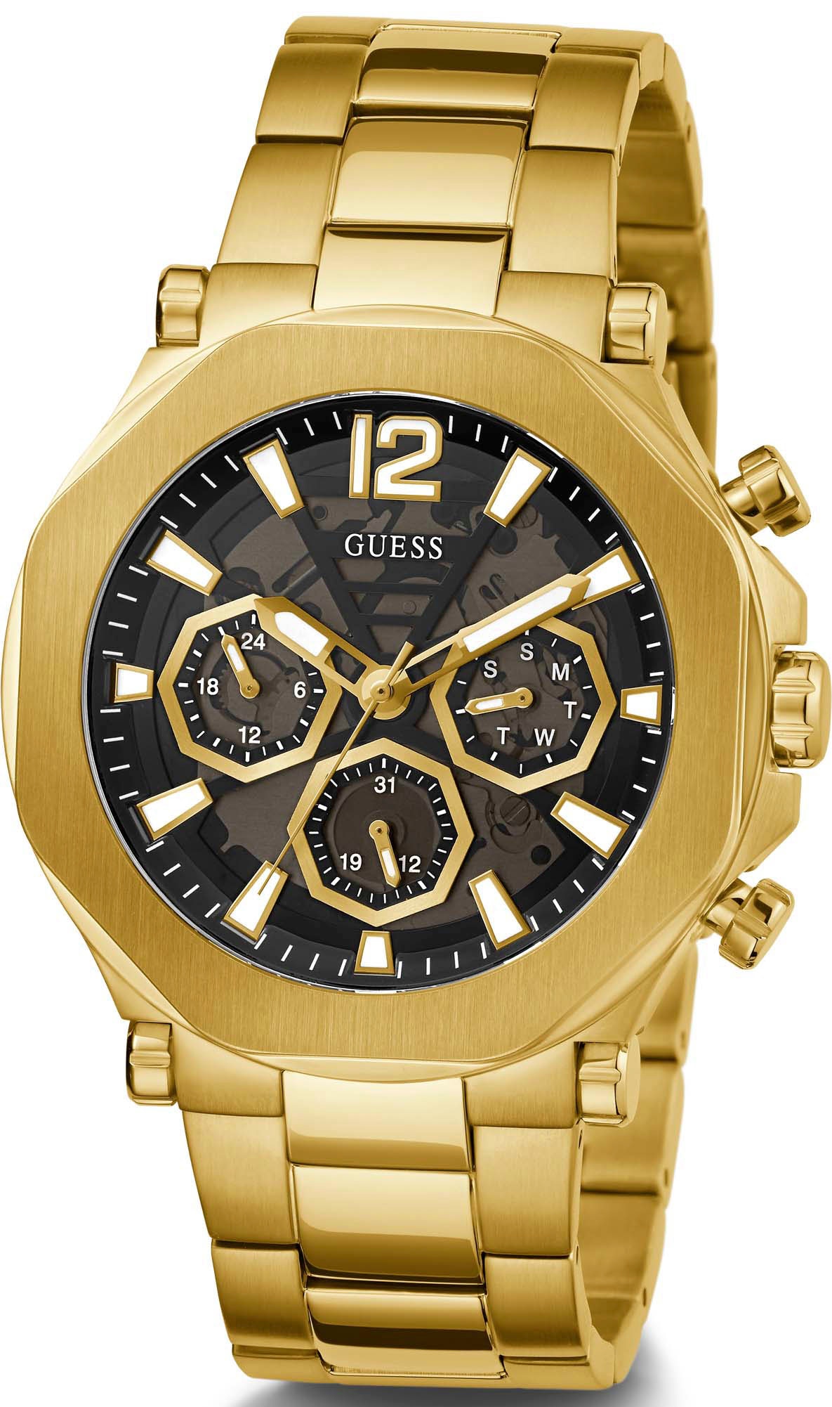 Guess Multifunktionsuhr »EDGE«, Armbanduhr, Quarzuhr, Herrenuhr