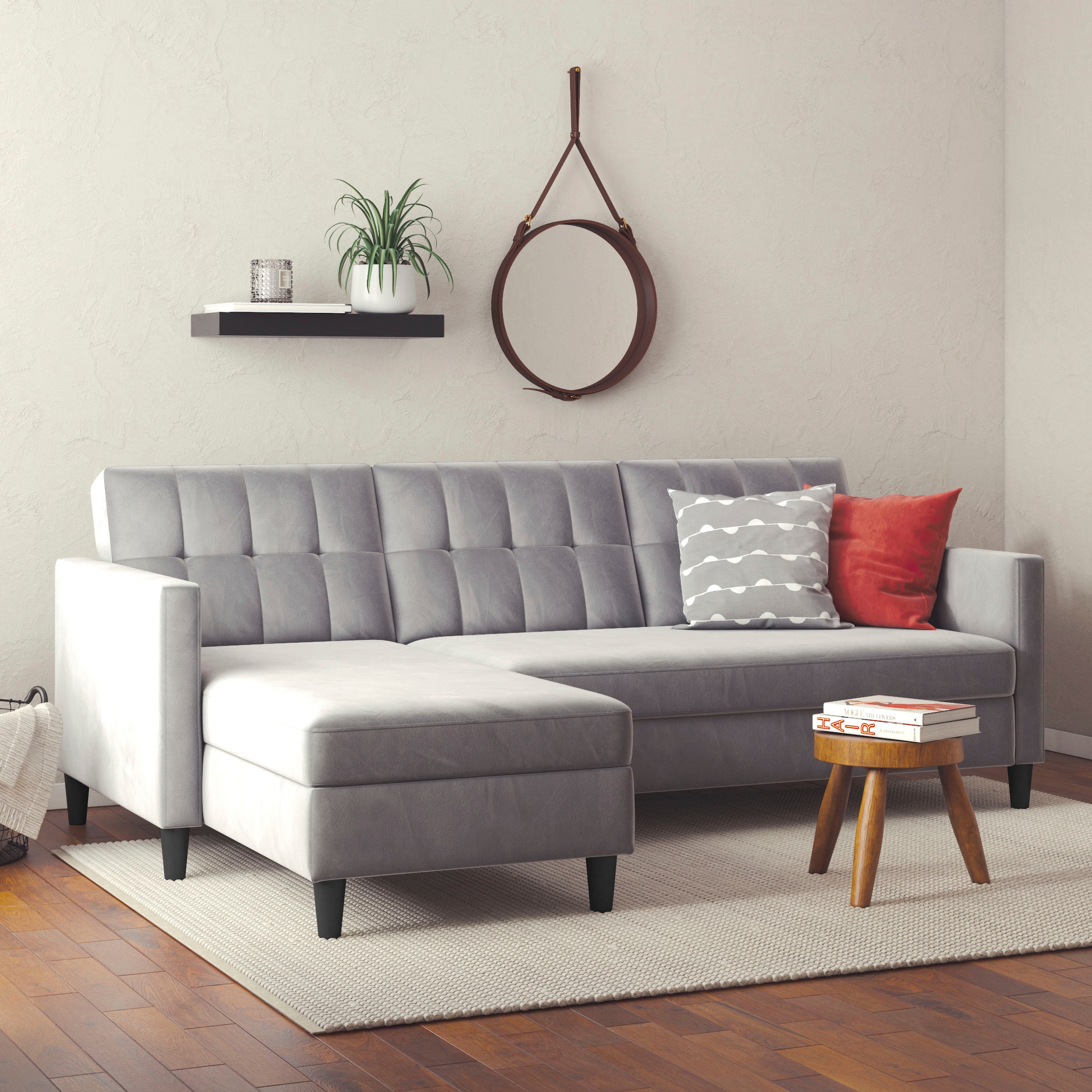 Dorel Home Ecksofa »Hartford II«, mit Bettfunktion und Stauraum, Recamiere beidseitig montierbar