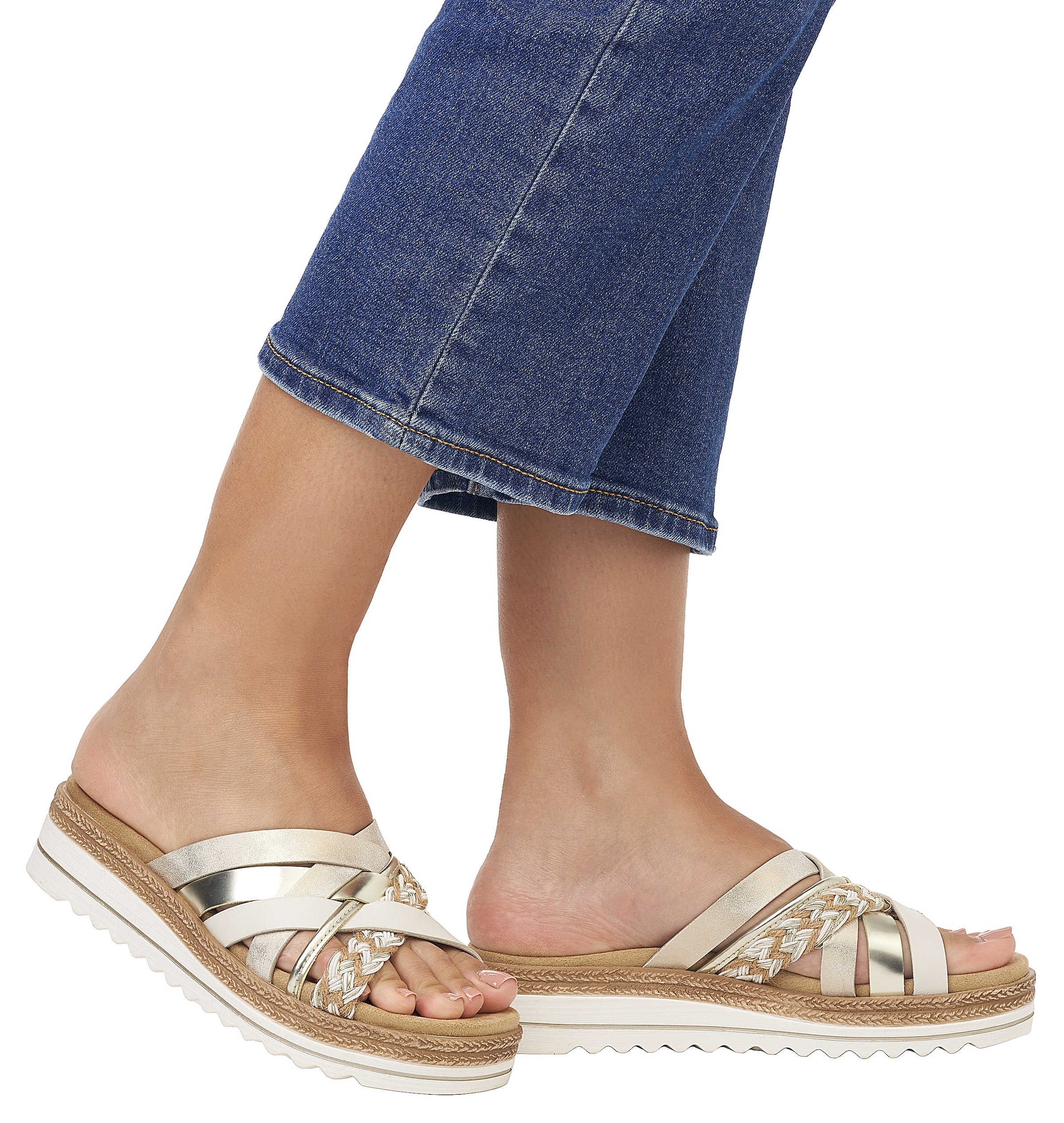 Remonte Keilpantolette, Keilabsatz, Schlupfschuh, Sommerschuh in veganer Verarbeitung