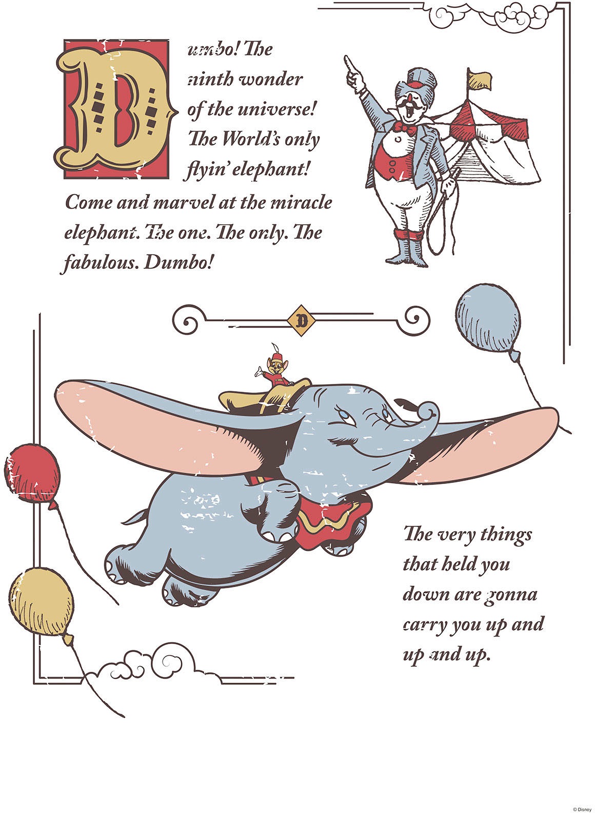 Komar Leinwandbild "Dumbo the Flying Elephant - Größe 40 x 60 cm" Disney 40 günstig online kaufen