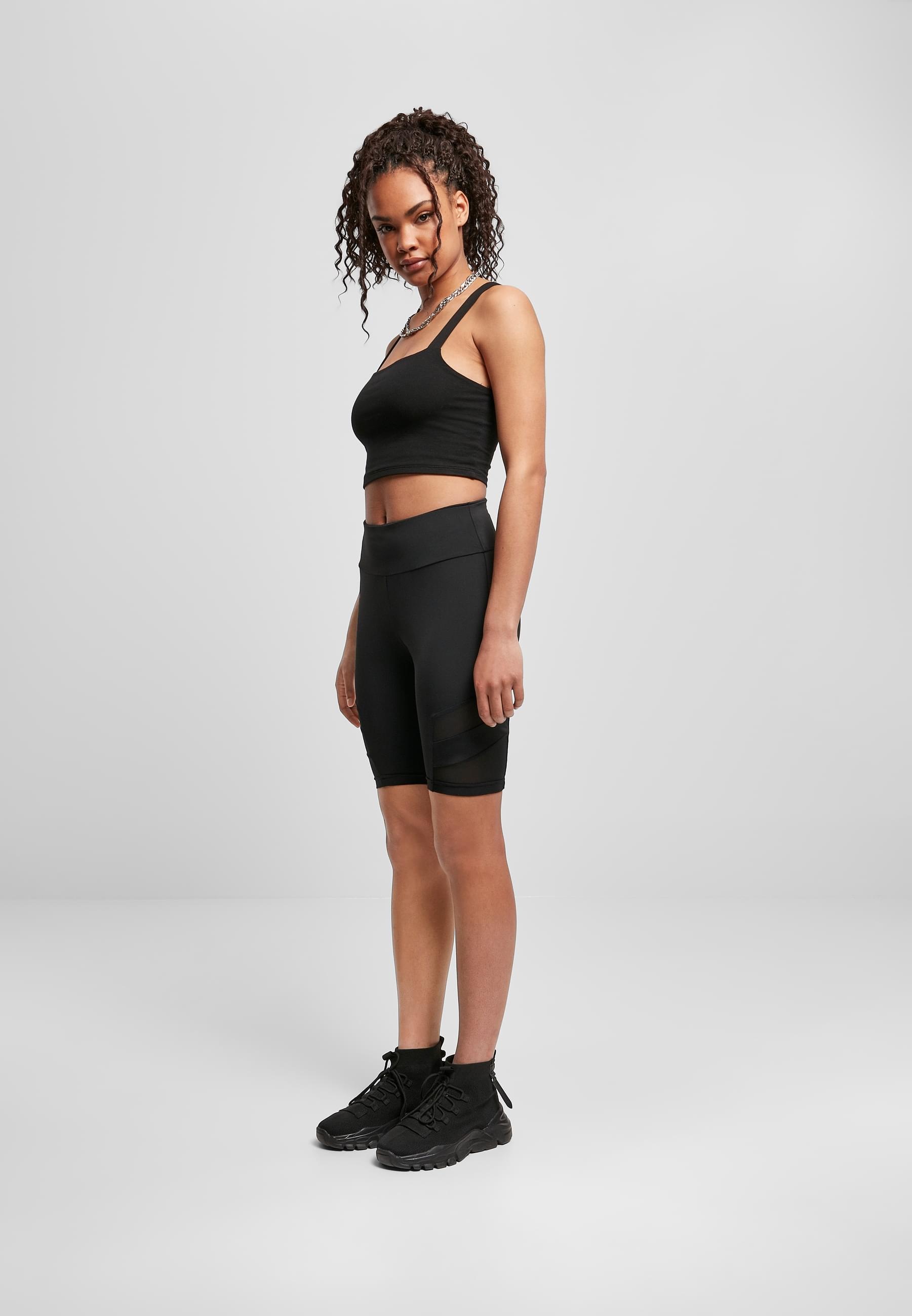 URBAN CLASSICS Stoffhose »Urban Classics Damen Ladies High Waist Tech Mesh Cycle Shorts«, (1 tlg.)