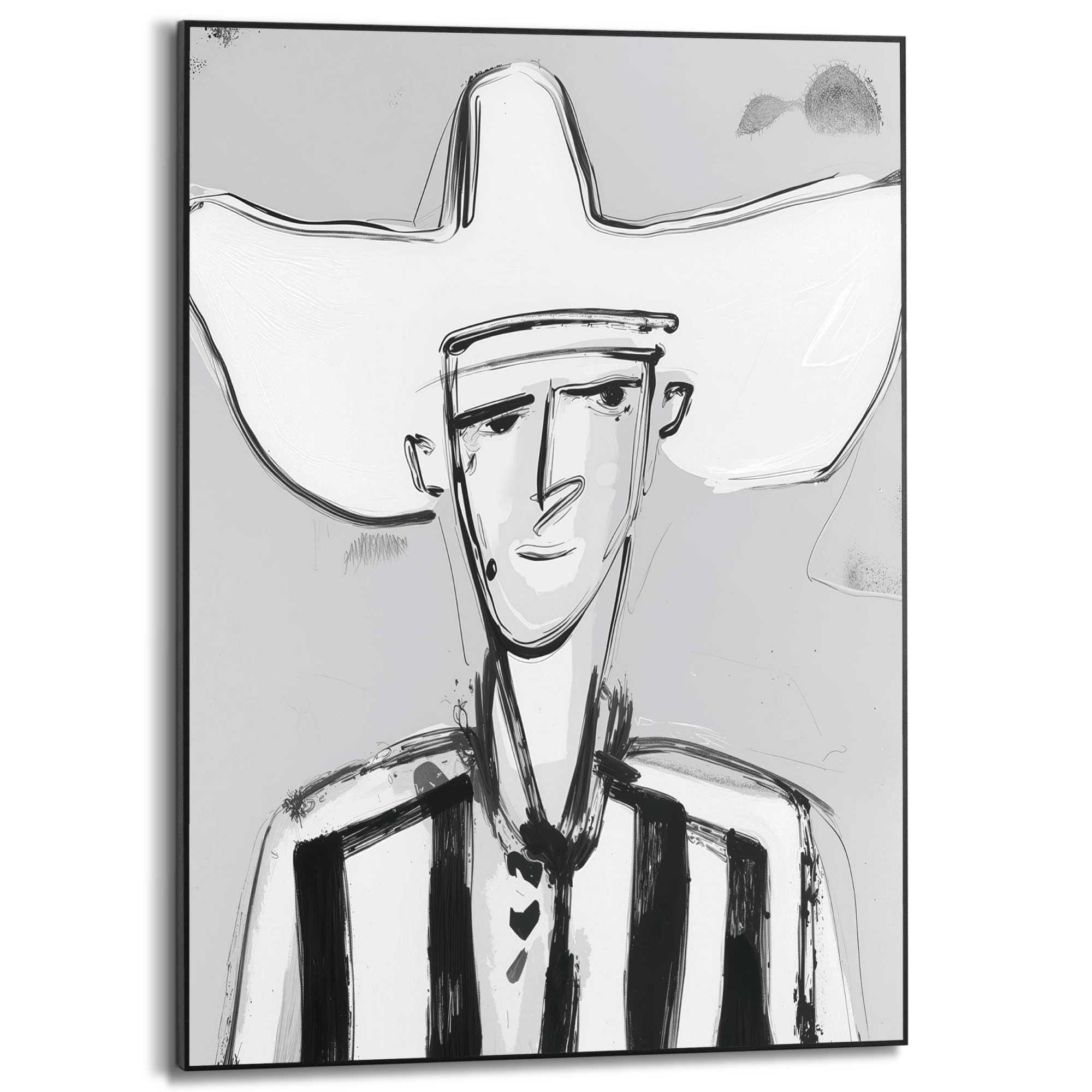 Reinders! Bild mit Rahmen »Western Man« Menschen 1 Stk. tlg. Wohnzimmer - Schwarz-Weiß - MDF - Menschen - 50x70 cm