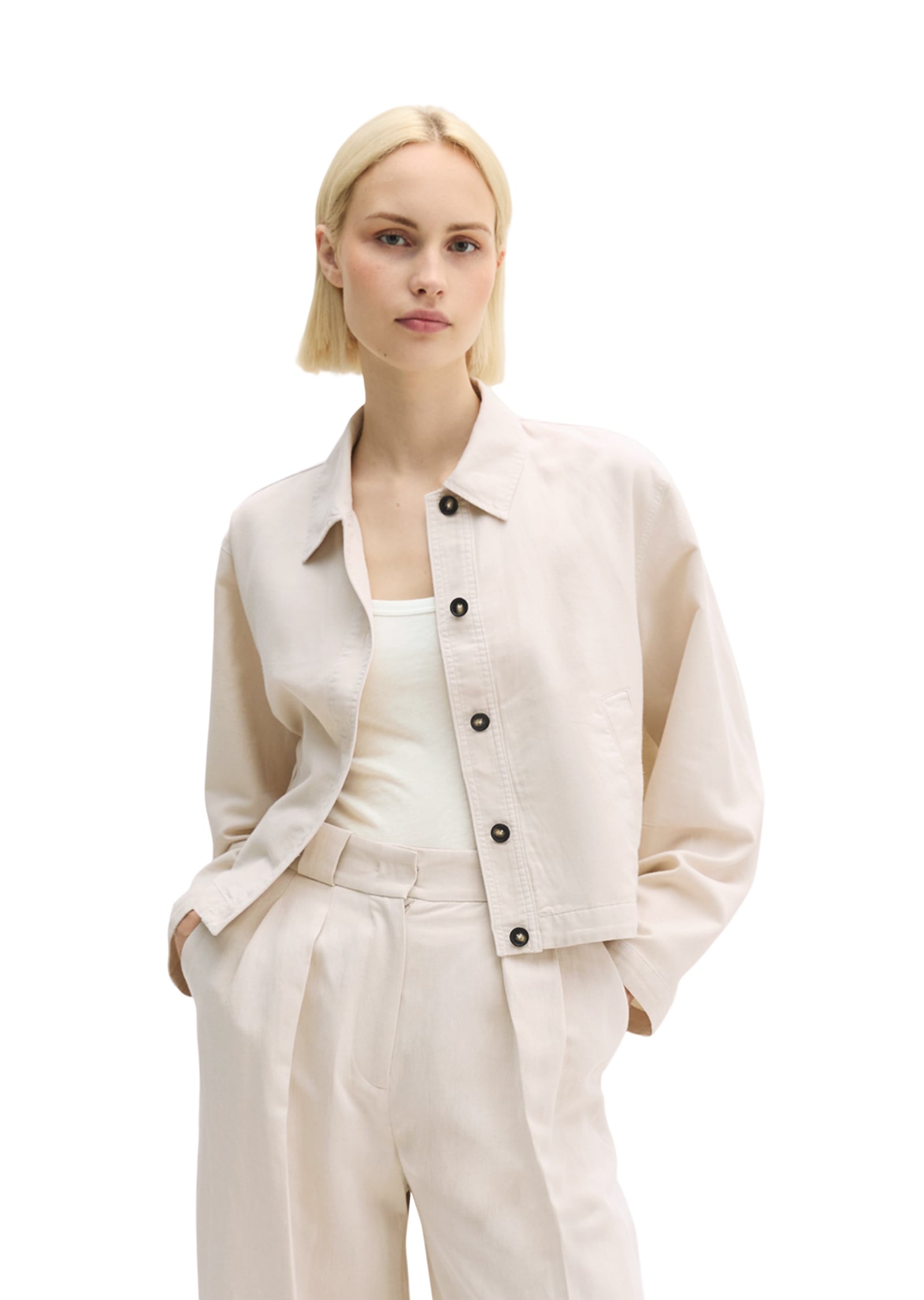 Marc OPolo Kurzjacke "aus Organic Cotton-Lyocell-Leinen-Mix" ohne Kapuze