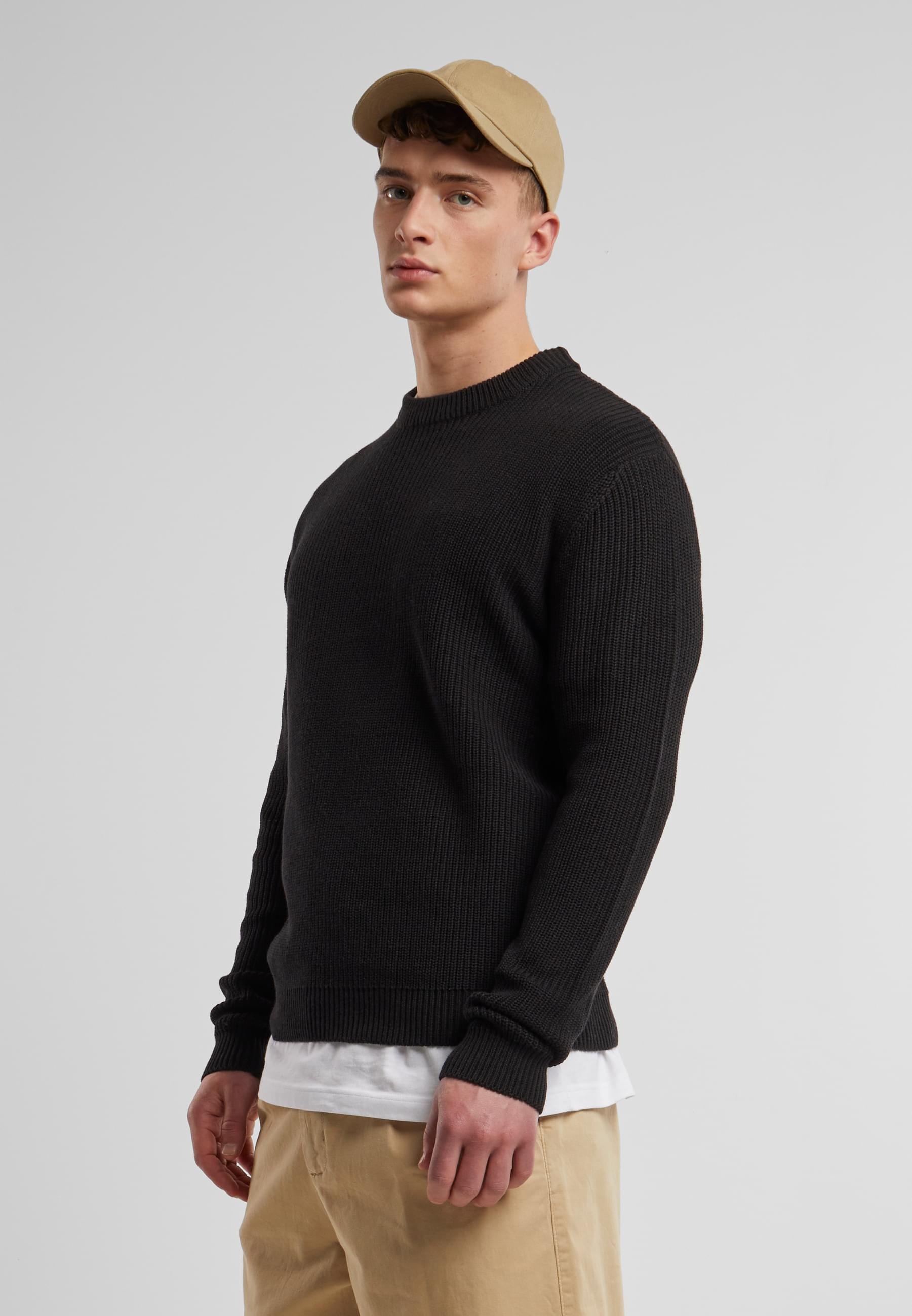 URBAN CLASSICS Rundhalspullover »Urban Classics Rib Basic Sweater«, (1 tlg.)