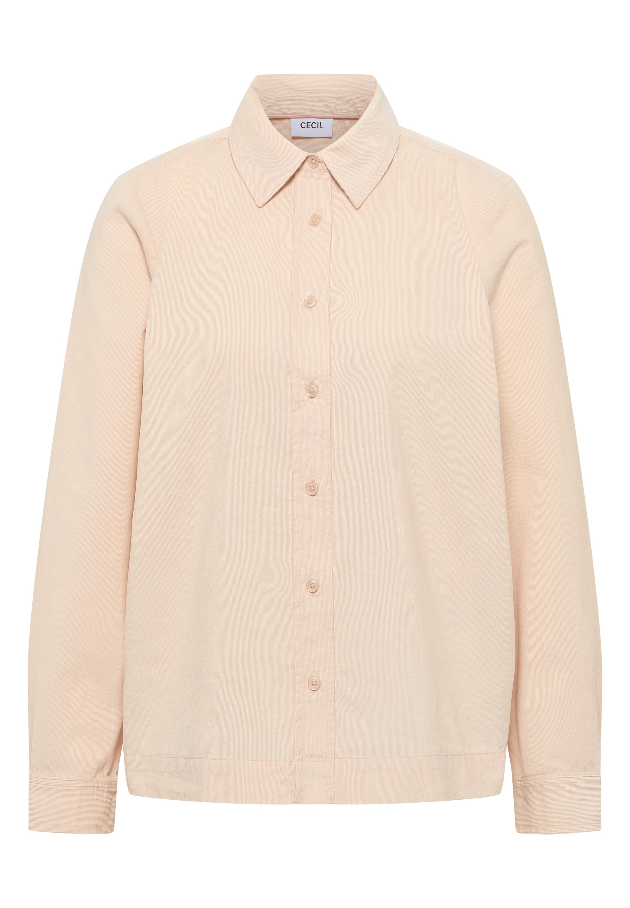 Hemdbluse CECIL, Damen, Gr. XXL (46), oat milk beige, Cord, 100% Baumwolle, unifarben, klassisch normal, V-Ausschnitt, Manschette, Blusen Hemdbluse, mit Knopfleiste 3