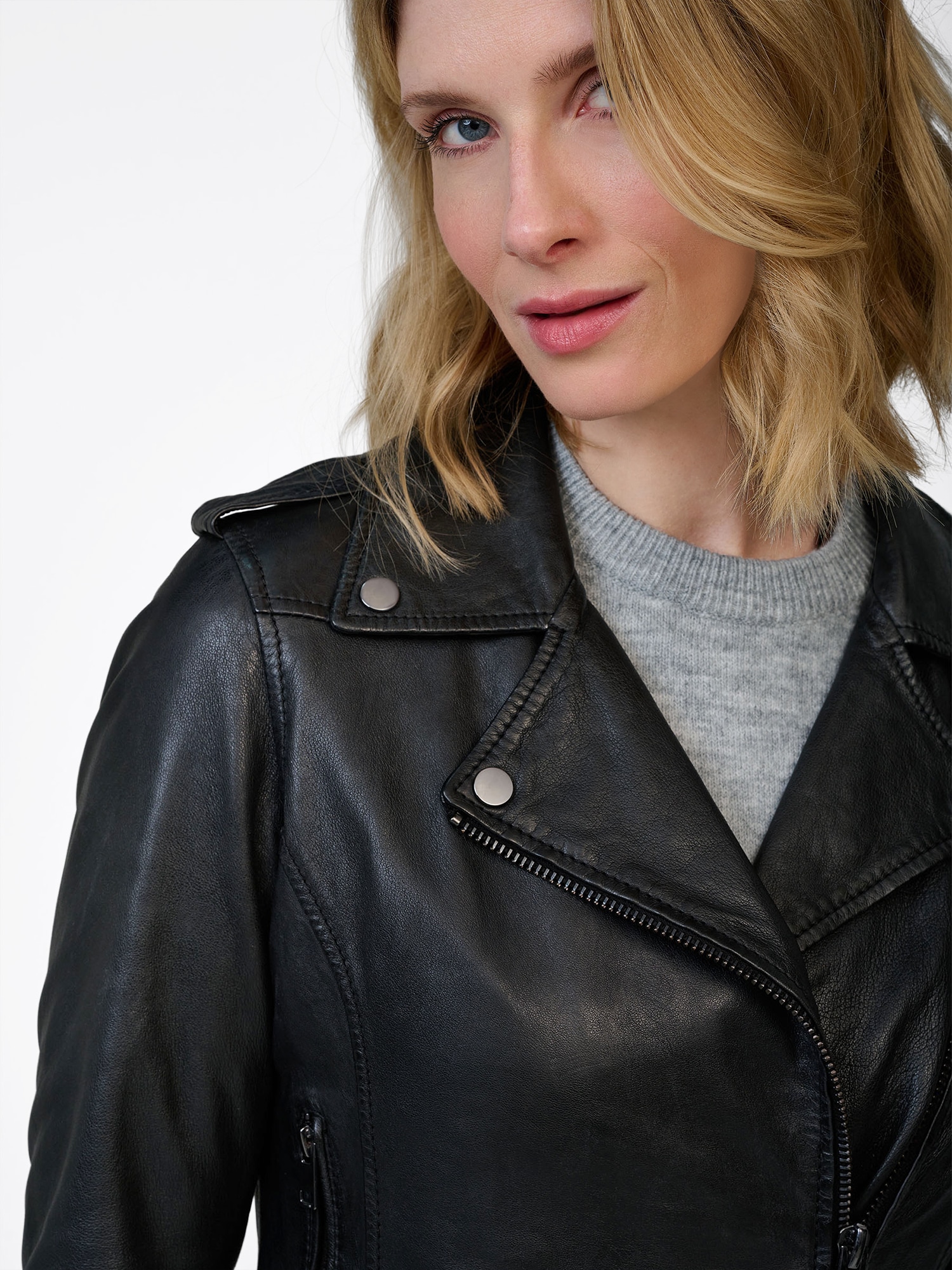 RICANO Bikerjacke »Lederjacke Maja« ohne Kapuze Handgefertigt aus echtem Leder