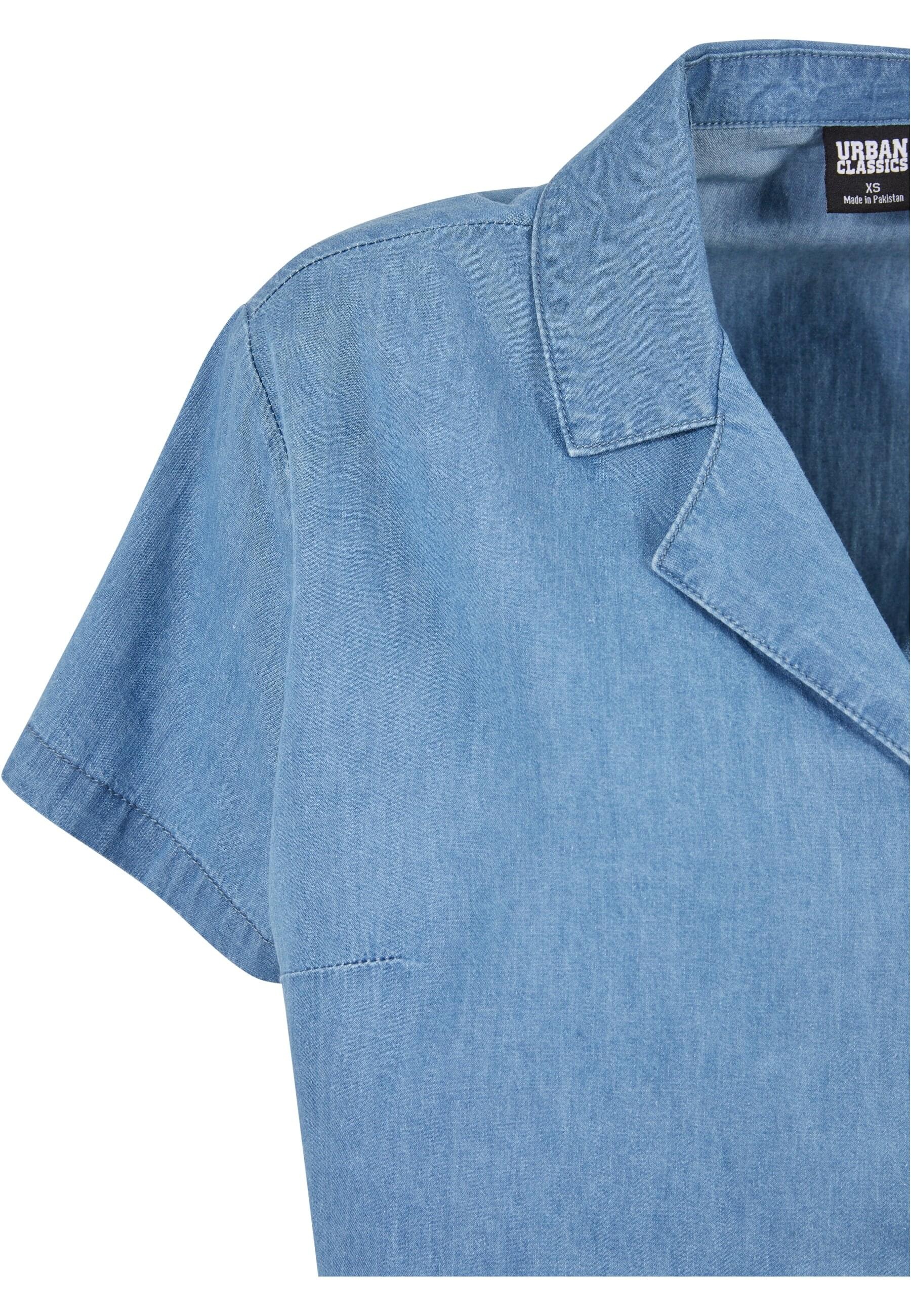URBAN CLASSICS Klassische Bluse »Urban Classics Damen Ladies Light Denim Resort Shirt«