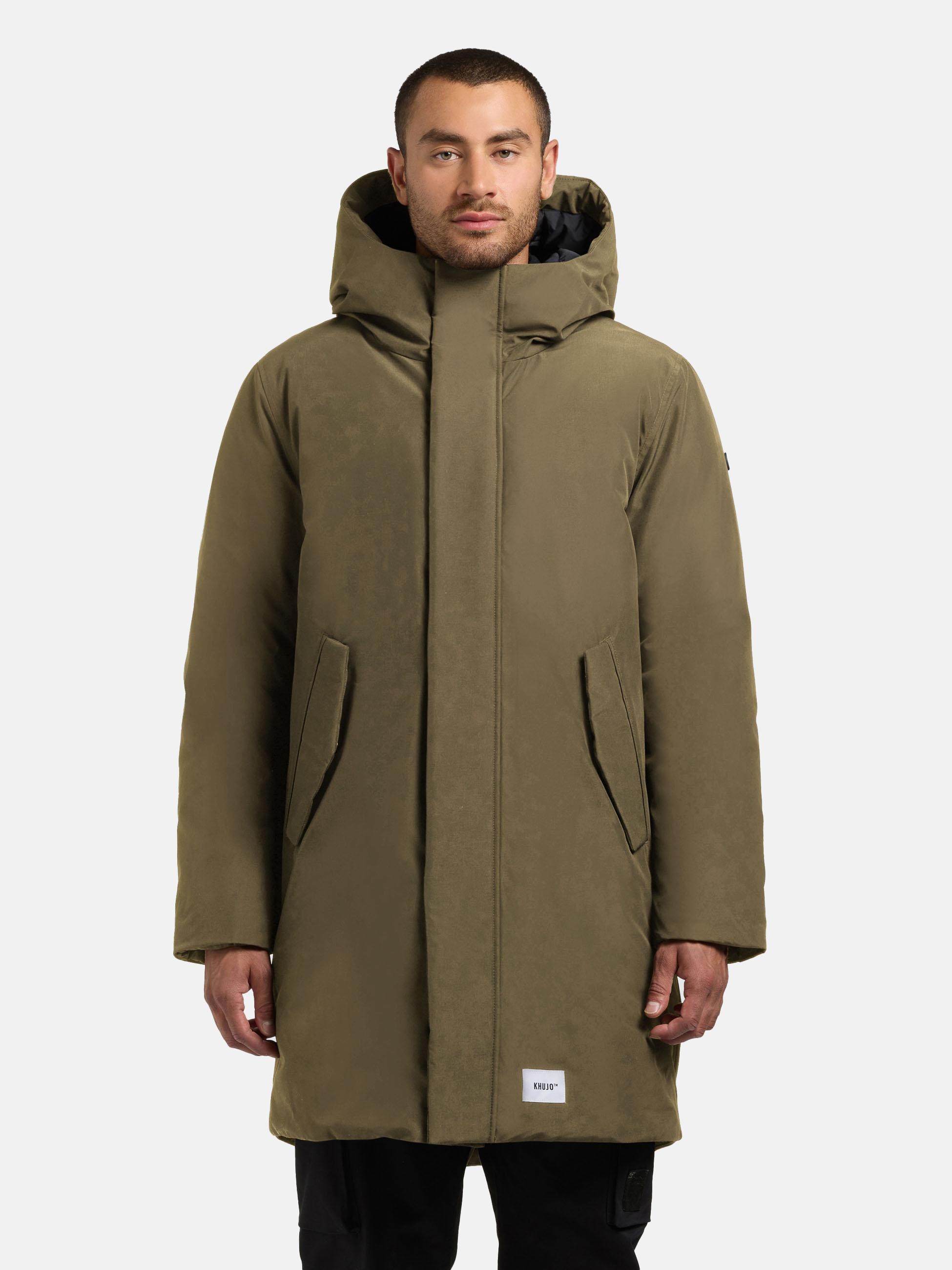khujo Wintermantel "Fogg" Langer Herren Mantel mit magnetischen Details