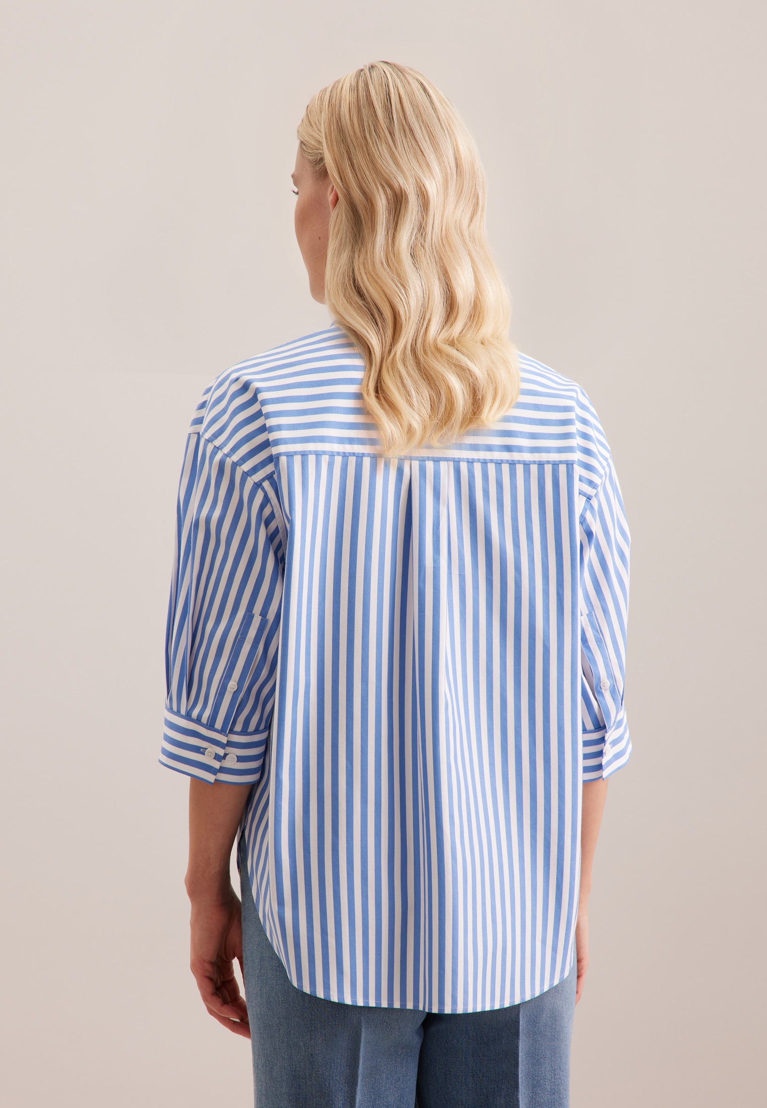 seidensticker Longbluse "Schwarze Rose", Kurzarm Kragen Streifen günstig online kaufen