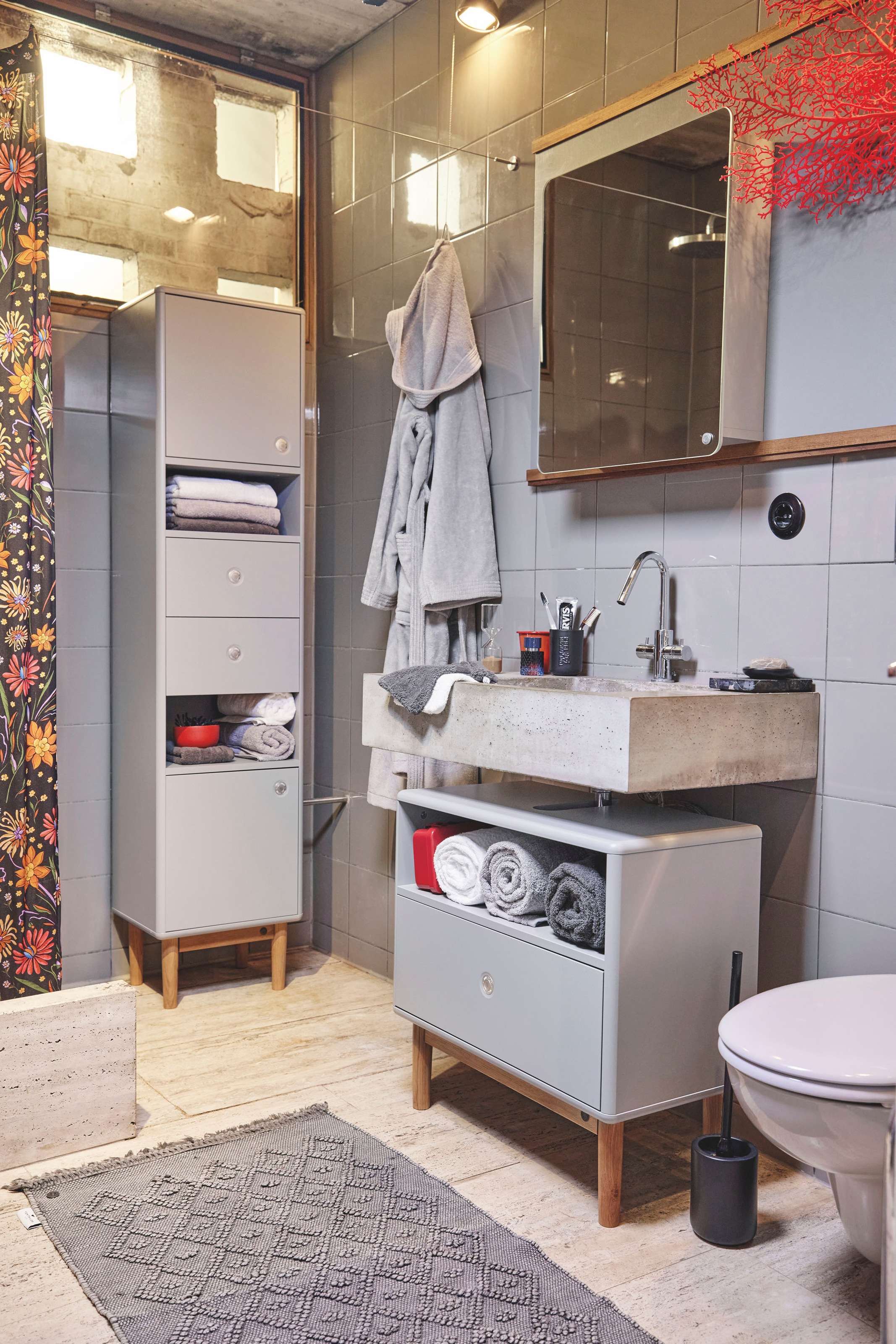 TOM TAILOR HOME Badematte "Vintage Wash" Höhe 6 mm fußbodenheizungsgeeignet günstig online kaufen
