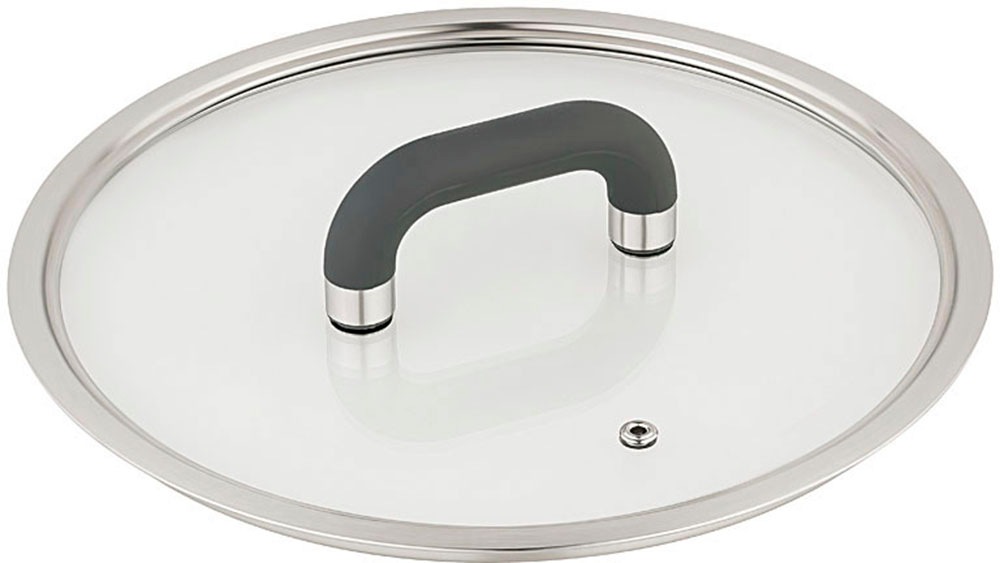 Mulex Servierpfanne »LUGANO«, Edelstahl 18/10, Glasdeckel, Schüttrand, Kapselboden, Ø 24 cm, 5 Liter, Induktion