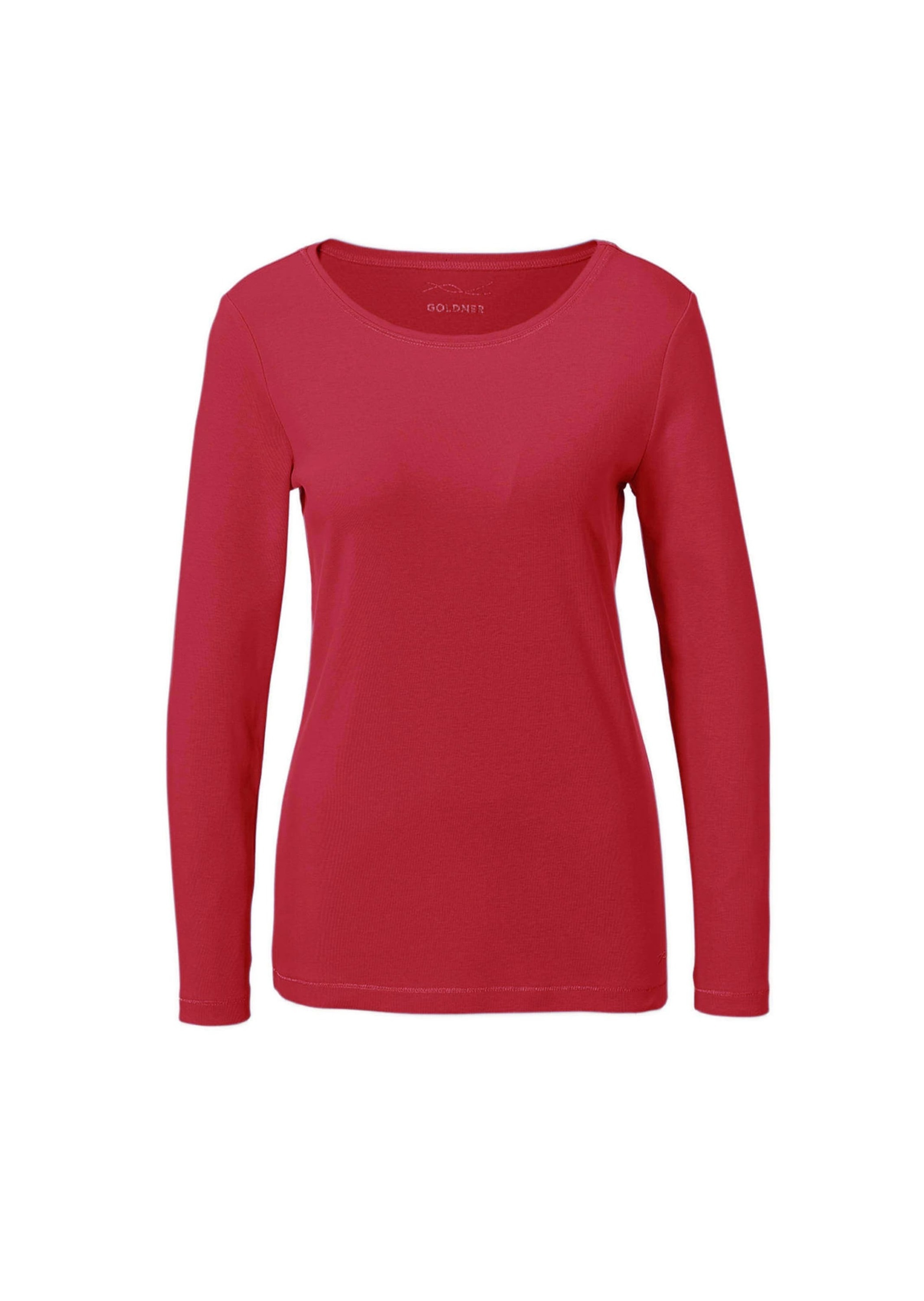 GOLDNER Kurzarmshirt "Kurzgröße Basic T-Shirt aus reiner Baumwolle" Ziernähte aus Glanzgarn am Ausschnitt und an den Säume