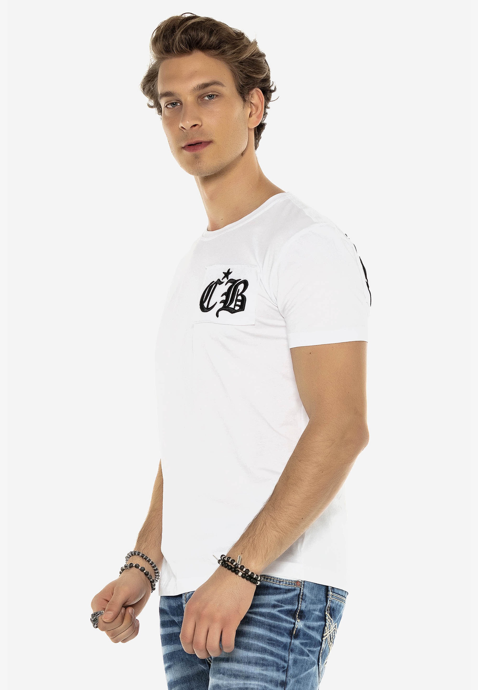 Cipo & Baxx T-Shirt »Markenschriftzug« Cooles Motiv als Eyecatcher