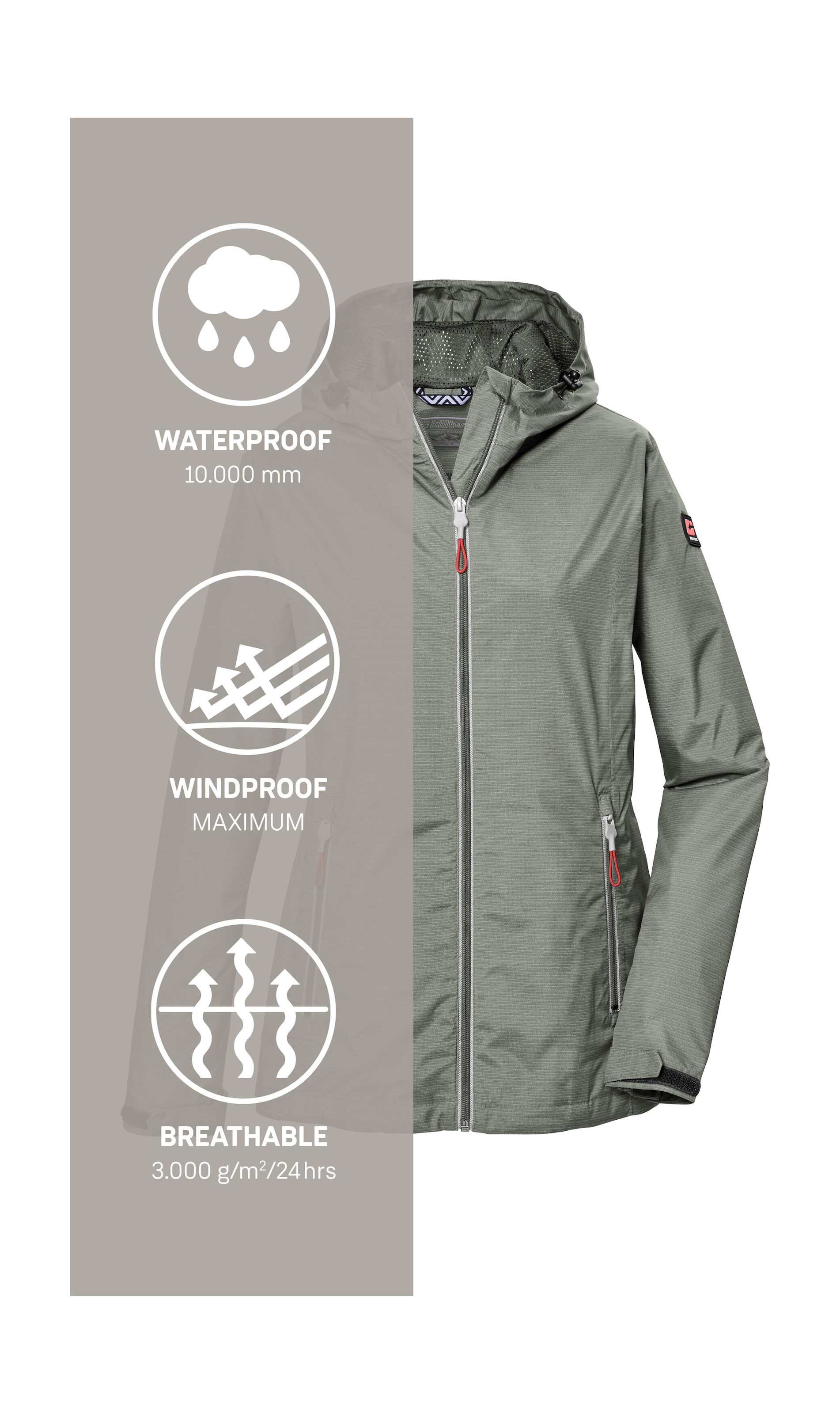 Killtec Outdoorjacke »KOS 108 WMN JCKT«, Leichte, wasser- und winddichte Damenjacke, PFAS-frei imprägniert