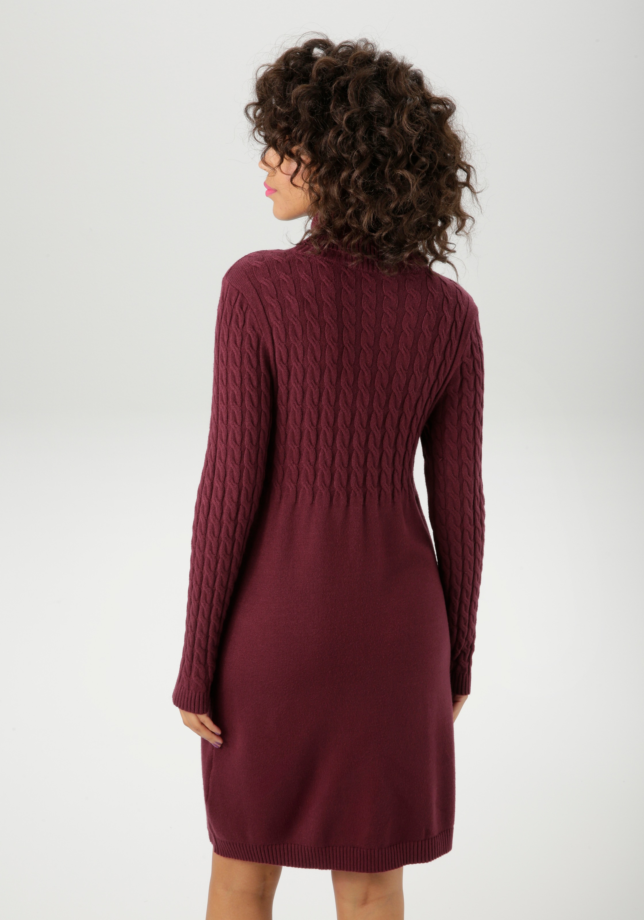Aniston CASUAL Strickkleid, mit Zopfmuster im Oberteil und den langen Ärmel günstig online kaufen