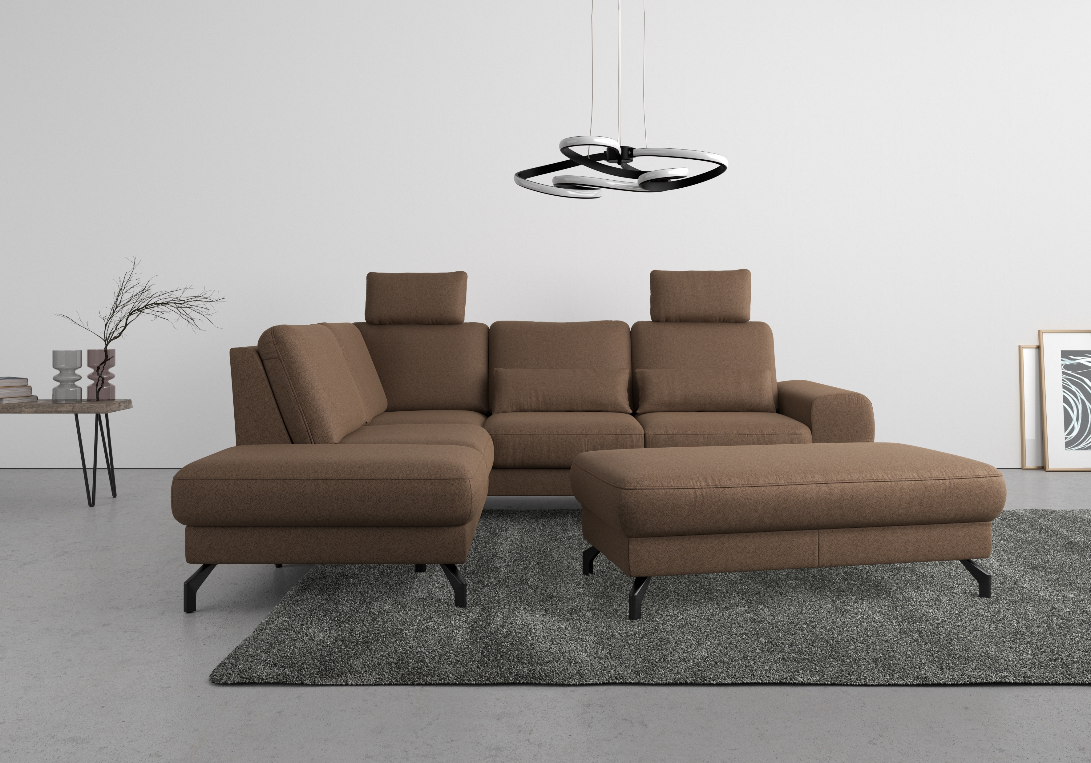 sit&more Ecksofa "Cinturo L-Form" inklusive Sitztiefenverstellung und Federkern, Sitzhöhe 45 cm