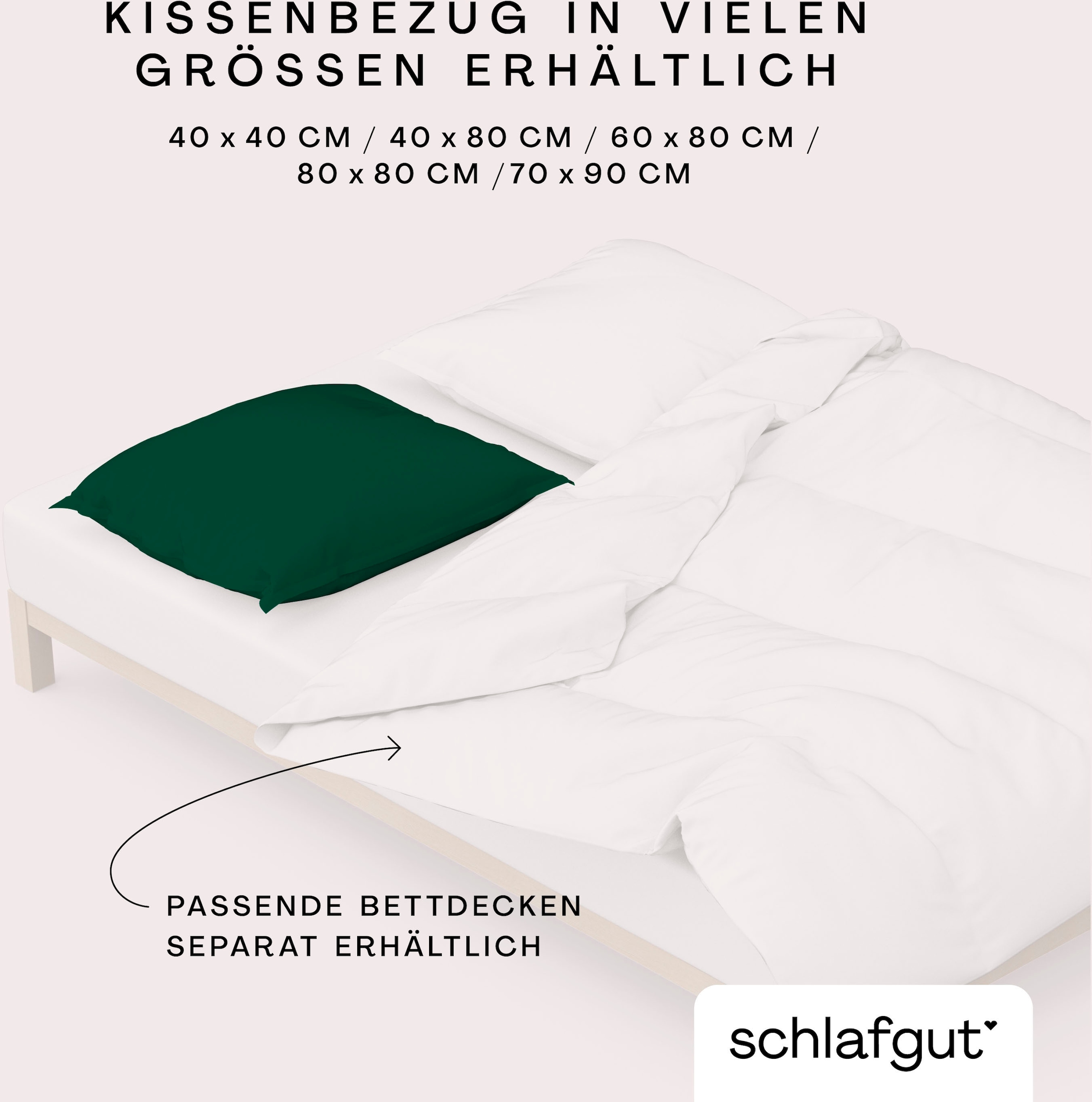 Schlafgut Kissenbezug »Knitted Jersey aus Bio-Baumwolle mit Elasthan, bügelfrei,«, (1 St.), besonders fein gestrickt, Kissenhülle mit farbigem Reißverschluss