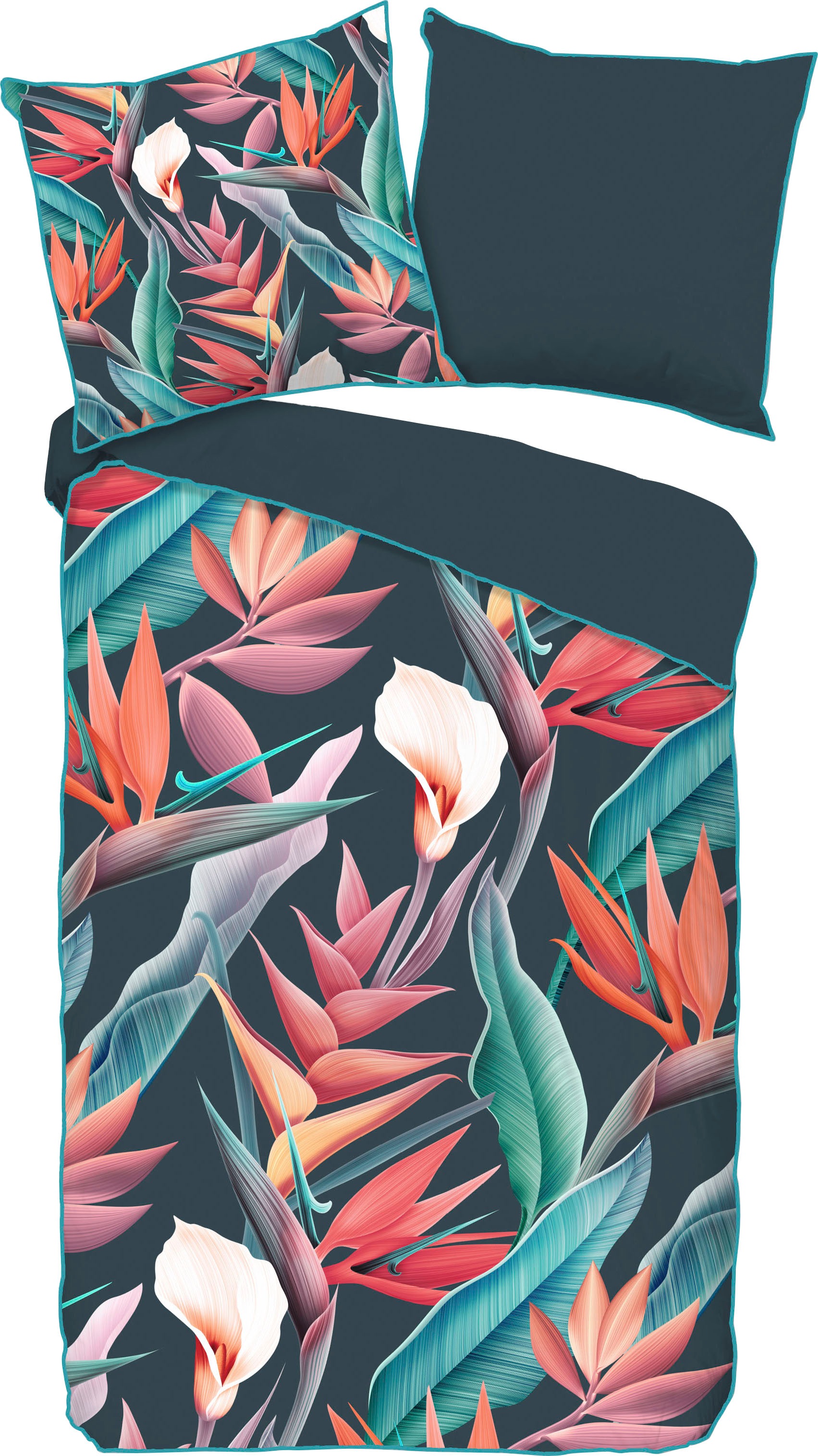 Descanso Bettwäsche "Chloe" 3 Stk. Baumwolle, Satin, 135x200, Biese, Reißve günstig online kaufen