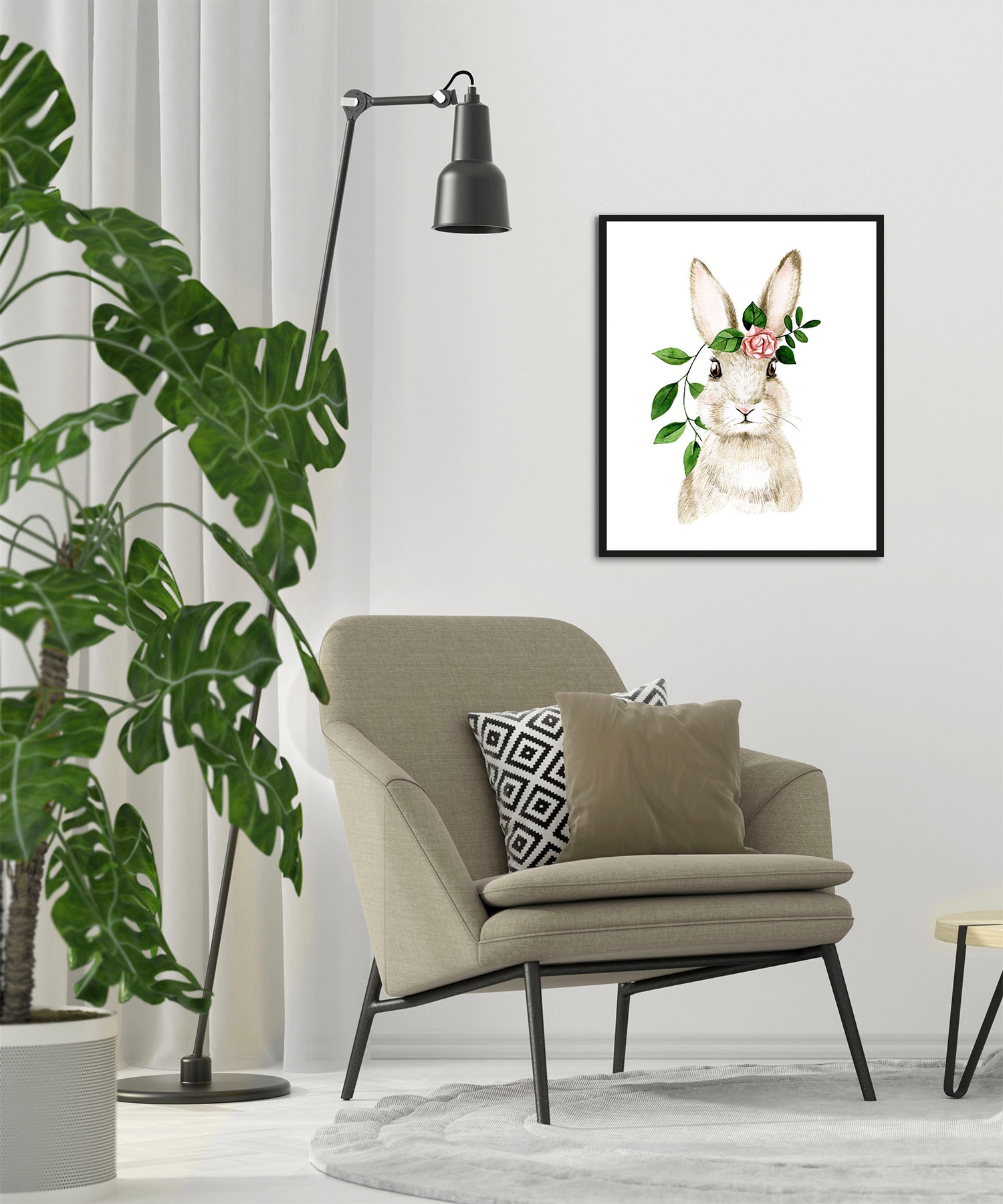 queence Bild "Akatosch", Hase-Hasen-Haustiere-Kunst-Ostern-Blumen, (1 St.), günstig online kaufen