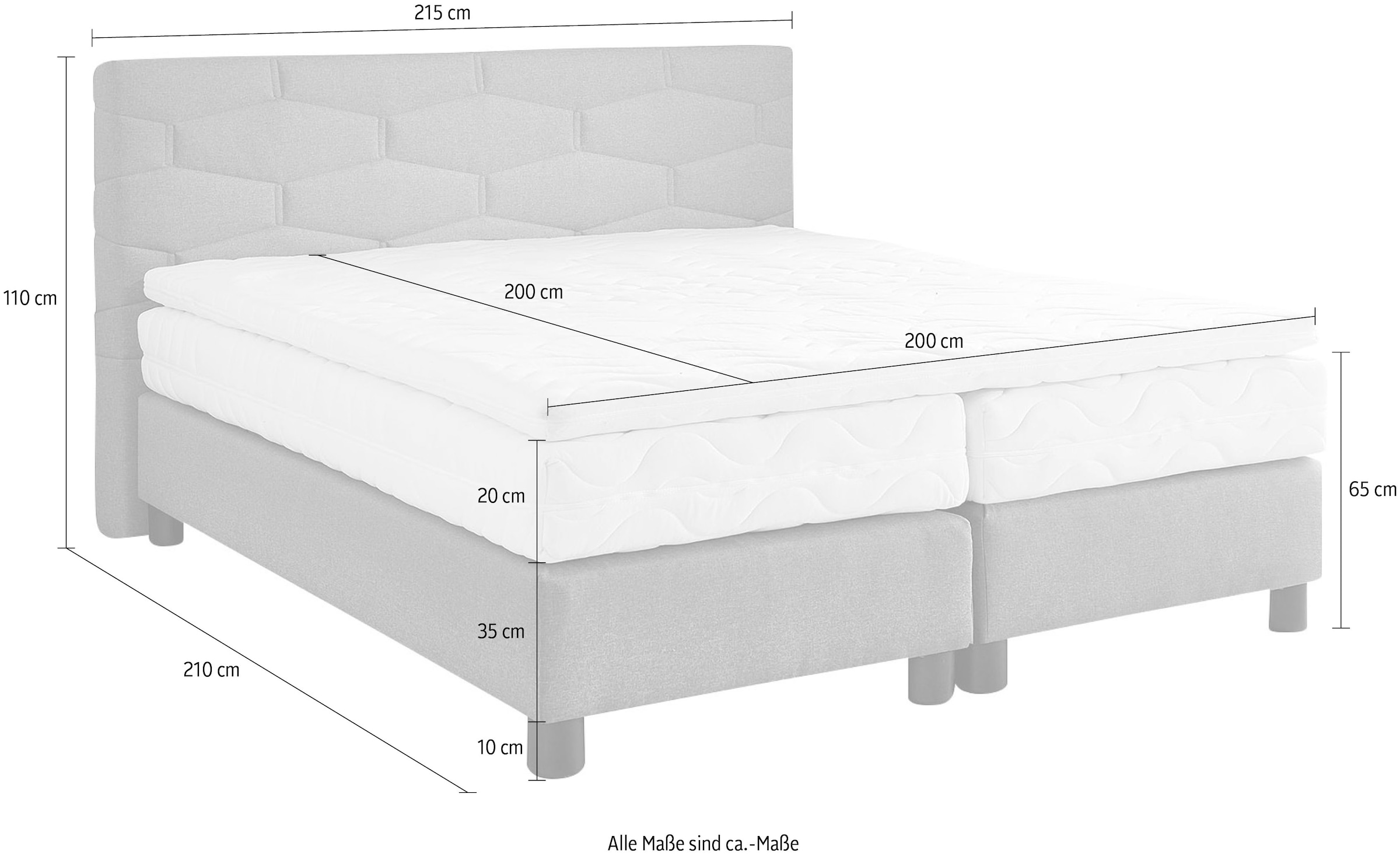 Westfalia Schlafkomfort Boxspringbett, wahlweise mit Topper