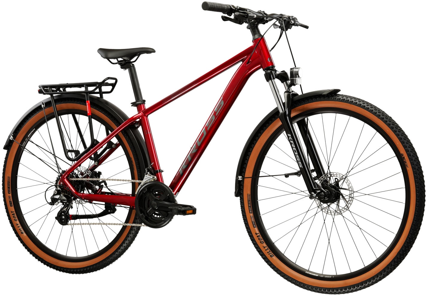 Kross Mountainbike »Hardtail 27,5" Hexagon X200 rot 21 Gänge mit Beleuchtung 2026« 21 Gang Shimano ALTUS M310 Schaltwerk Kettenschaltung Rahmen aus Aluminium Performance
