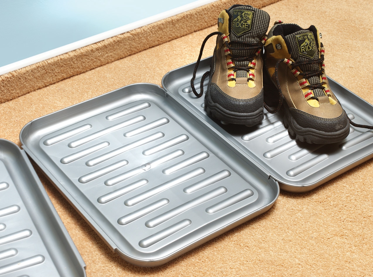 RUCO Schuhabtropfschale, B/H/L: 27cm x 10cm x 35cm, silber, Schuhzubehör, aus stabilem Kunsttoff